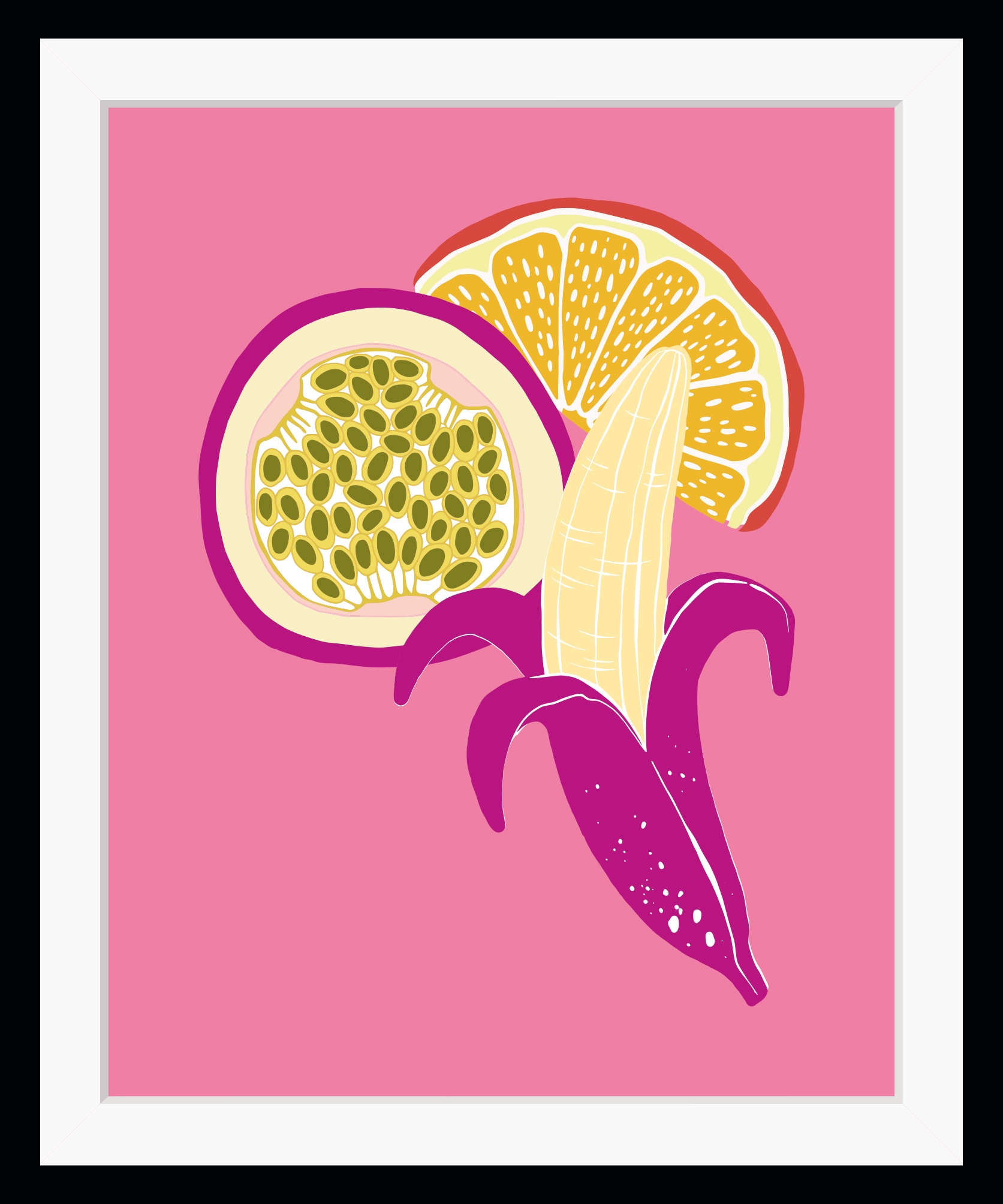 queence Bild »Leonardo«, Obst-Obst Bilder-Kunst-Lebensmittel, HD Premium Poster-Druck inkl. Holzrahmen
