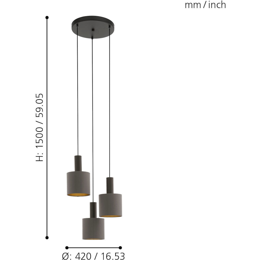 EGLO Pendelleuchte »CONCESSA 1«, 3 flammig-flammig