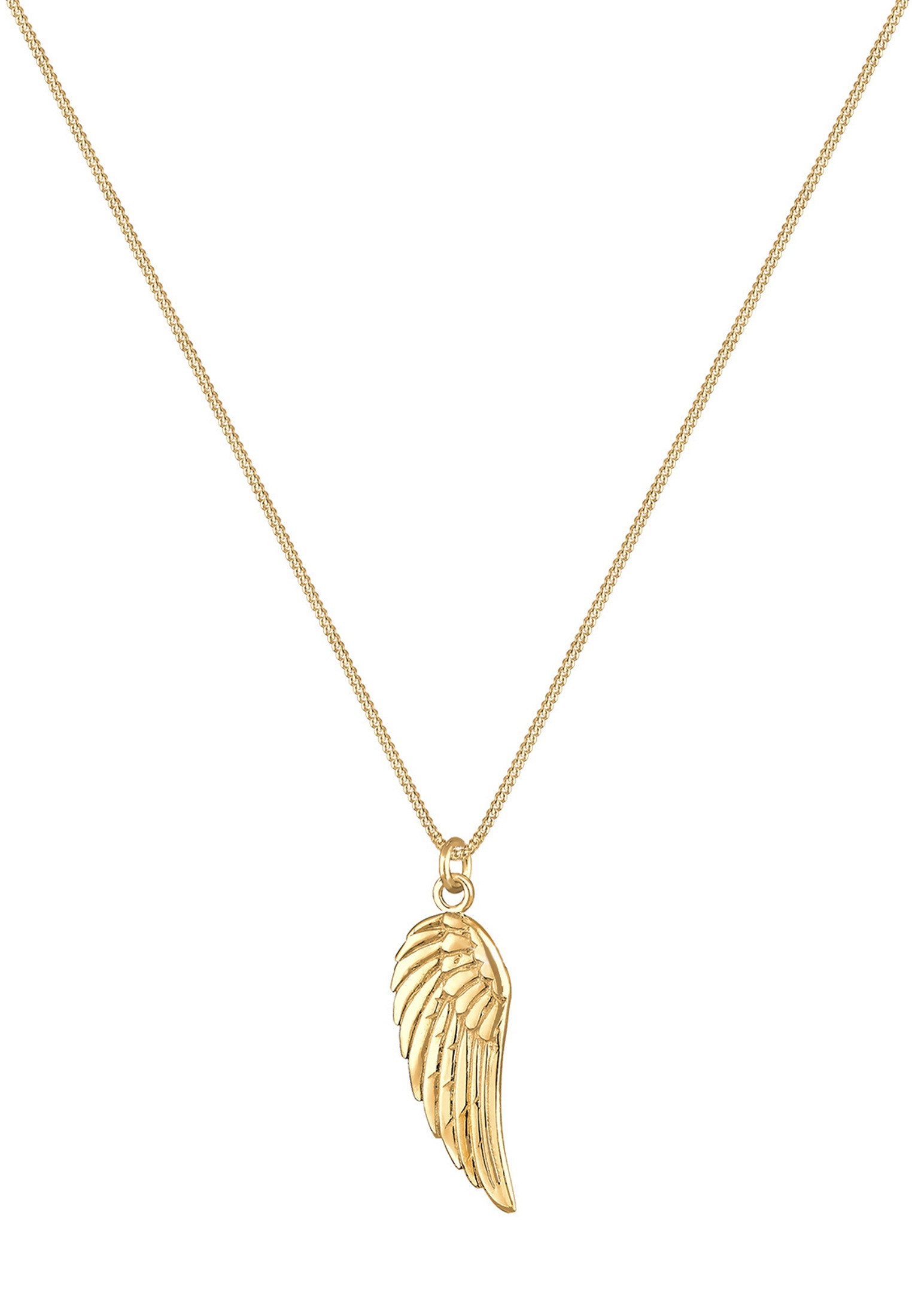 Elli Kette mit Anhänger »Halskette Panzerkette Engel Flügel Basic Boho 925 Silber«