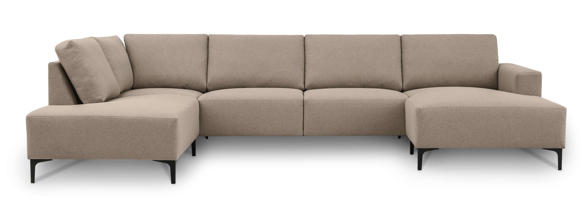 Home affaire Wohnlandschaft »Tournon U-Form, XXL Sofa, Breite 333 cm, Webstoff, Chenille«, Designsofa im nordischen Stil, Wellenunterfederung, Metallfüße