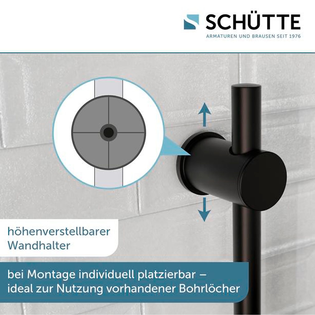 Schütte Brausegarnitur »RAVEN«, Regendusche, mit Schlauch und Halterung, Wellness-Duschkopf