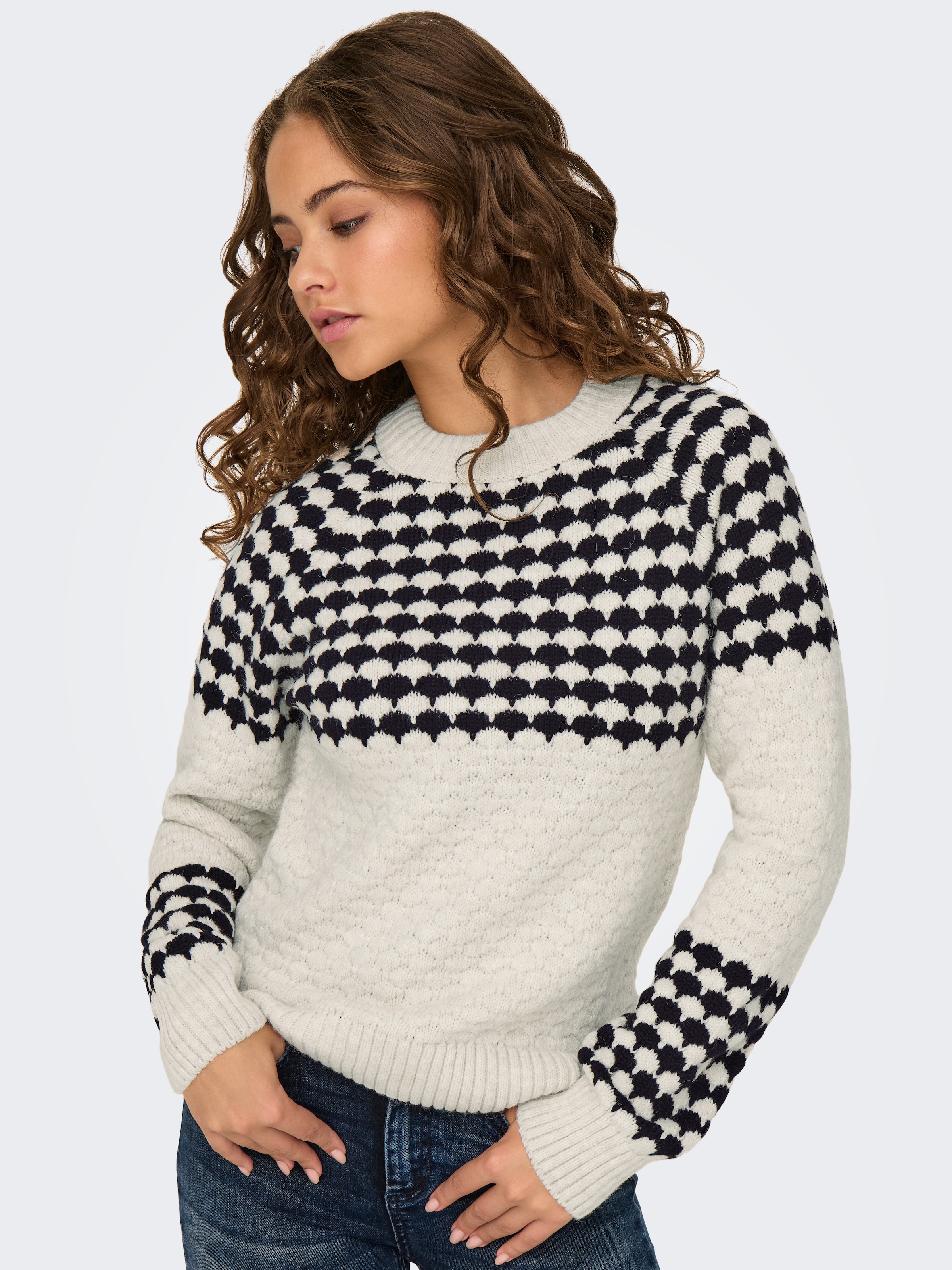 ONLY Rundhalspullover »ONLCANADA LS PULLOVER CC KNT«