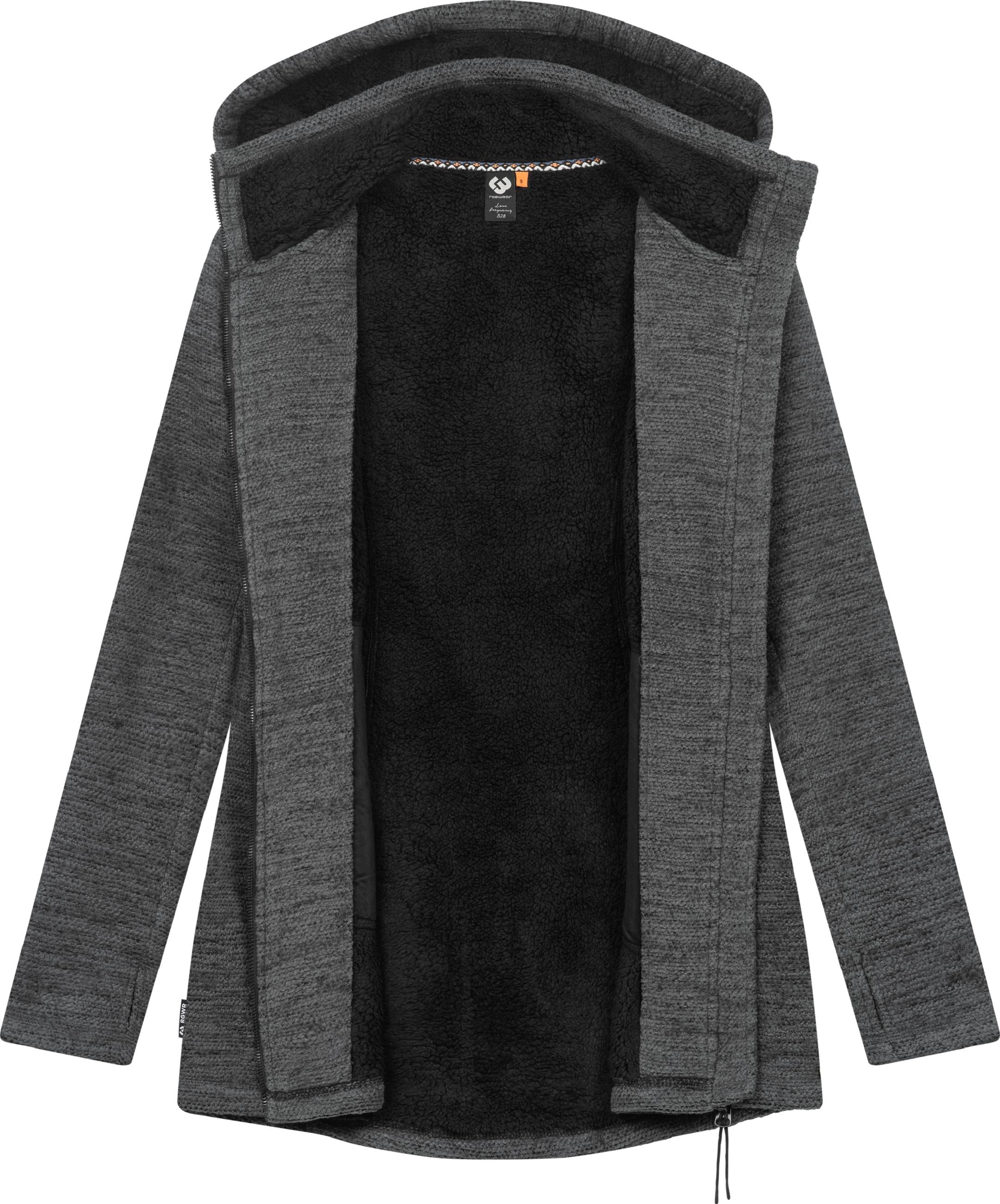 Ragwear Kapuzensweatjacke »Longstrickjacke Leysha Melange«