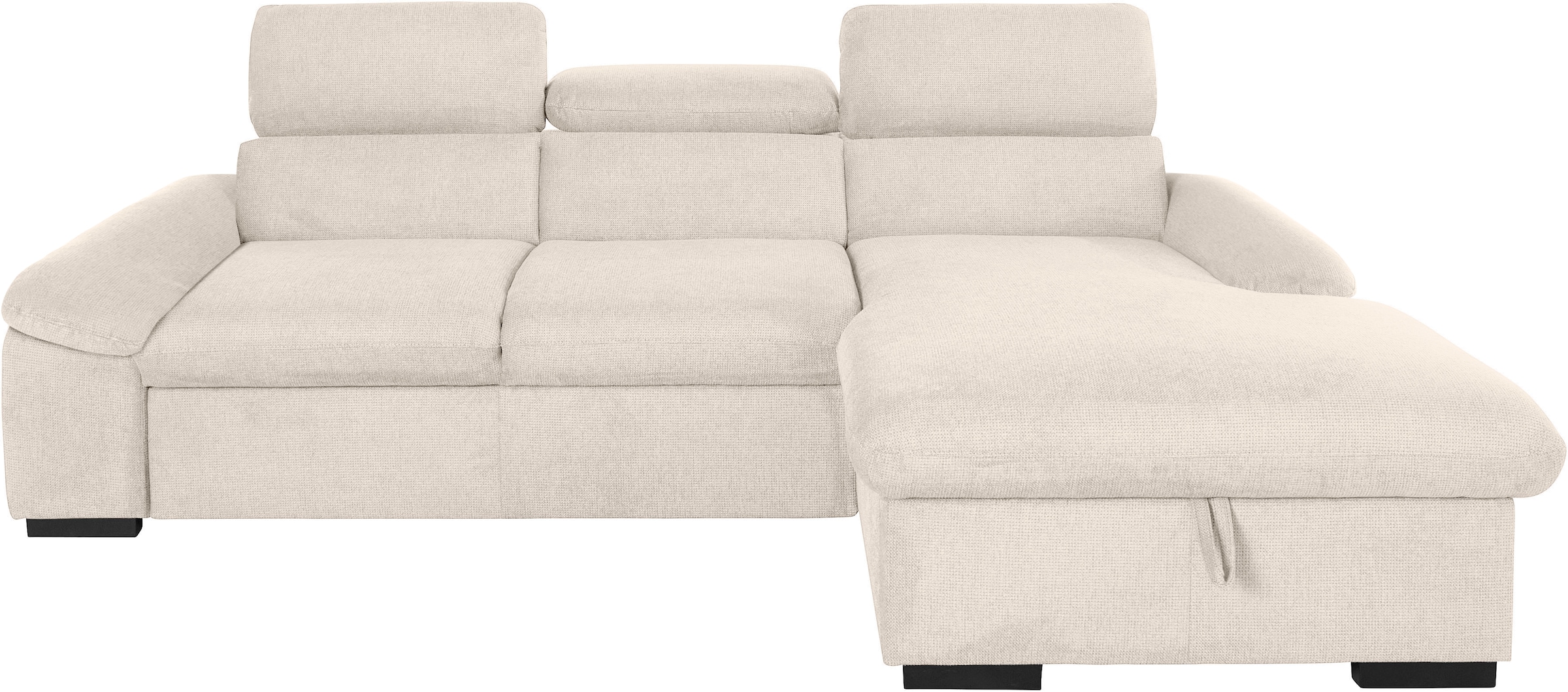 COTTA Ecksofa »Lola L-Form mit Kopfteilfunktion & Hocker«, (Set, mit Hocker), wahlweise mit Bettfunktion, Bettkasten & Armteilverstellung