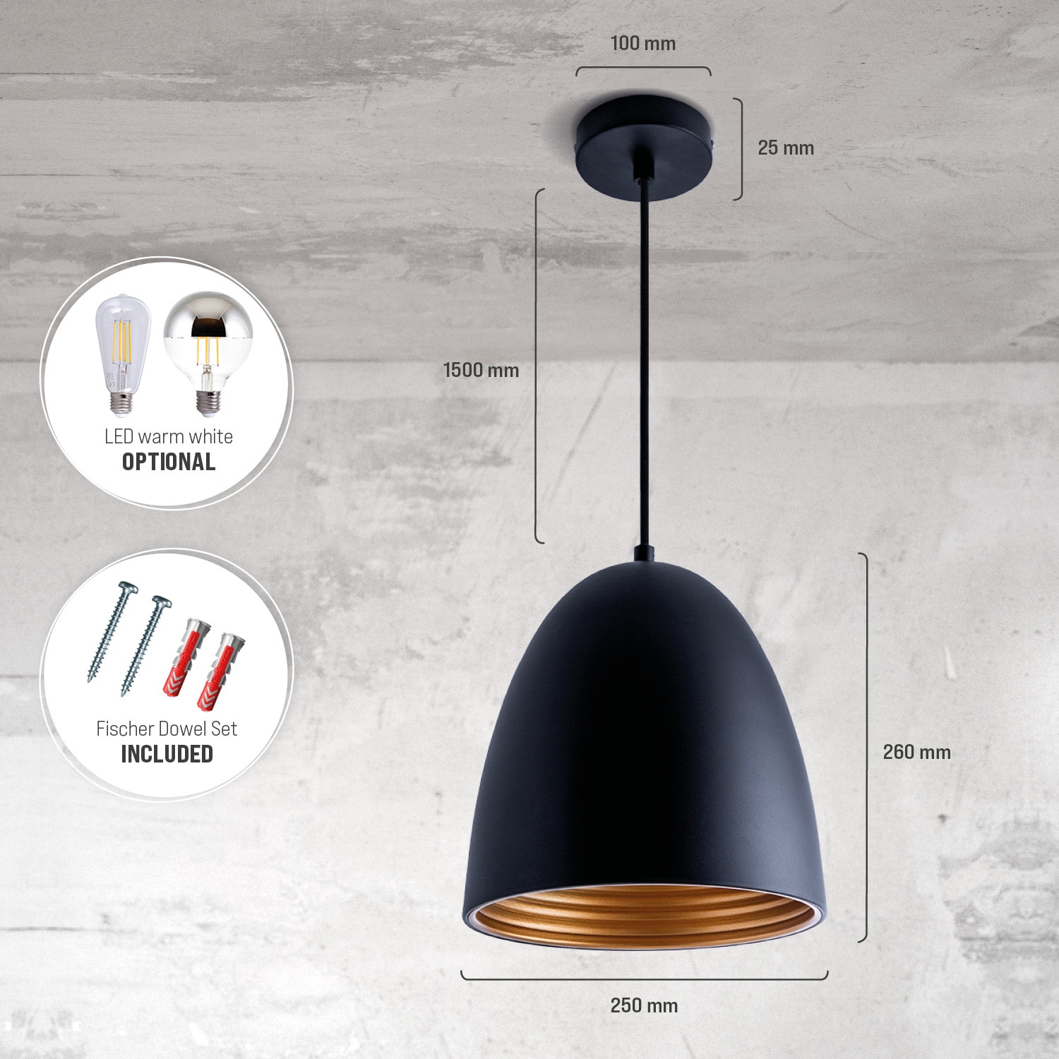 Paco Home Pendelleuchte »JACK« E27 Küchenlampe Hängelampe Esszimmer Esstischlampe Innen Gold Weiß