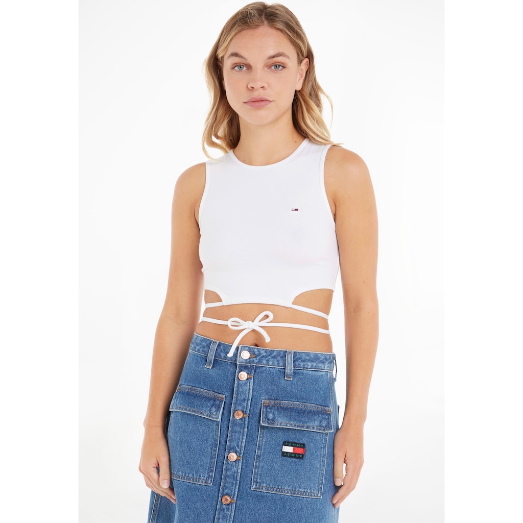 Tommy Jeans Wickelshirt »TJW ULTR CRP TIE TOP« mit Bindeband am Saum