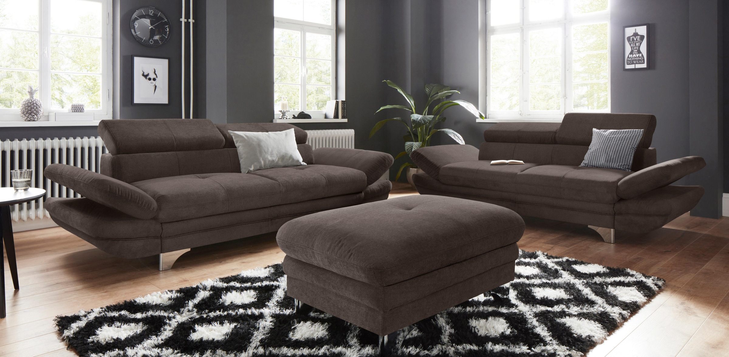 COTTA 3-Sitzer »Enterprise«, Big-Sofa, mit Armteilverstellung & Kopfteilverstellung