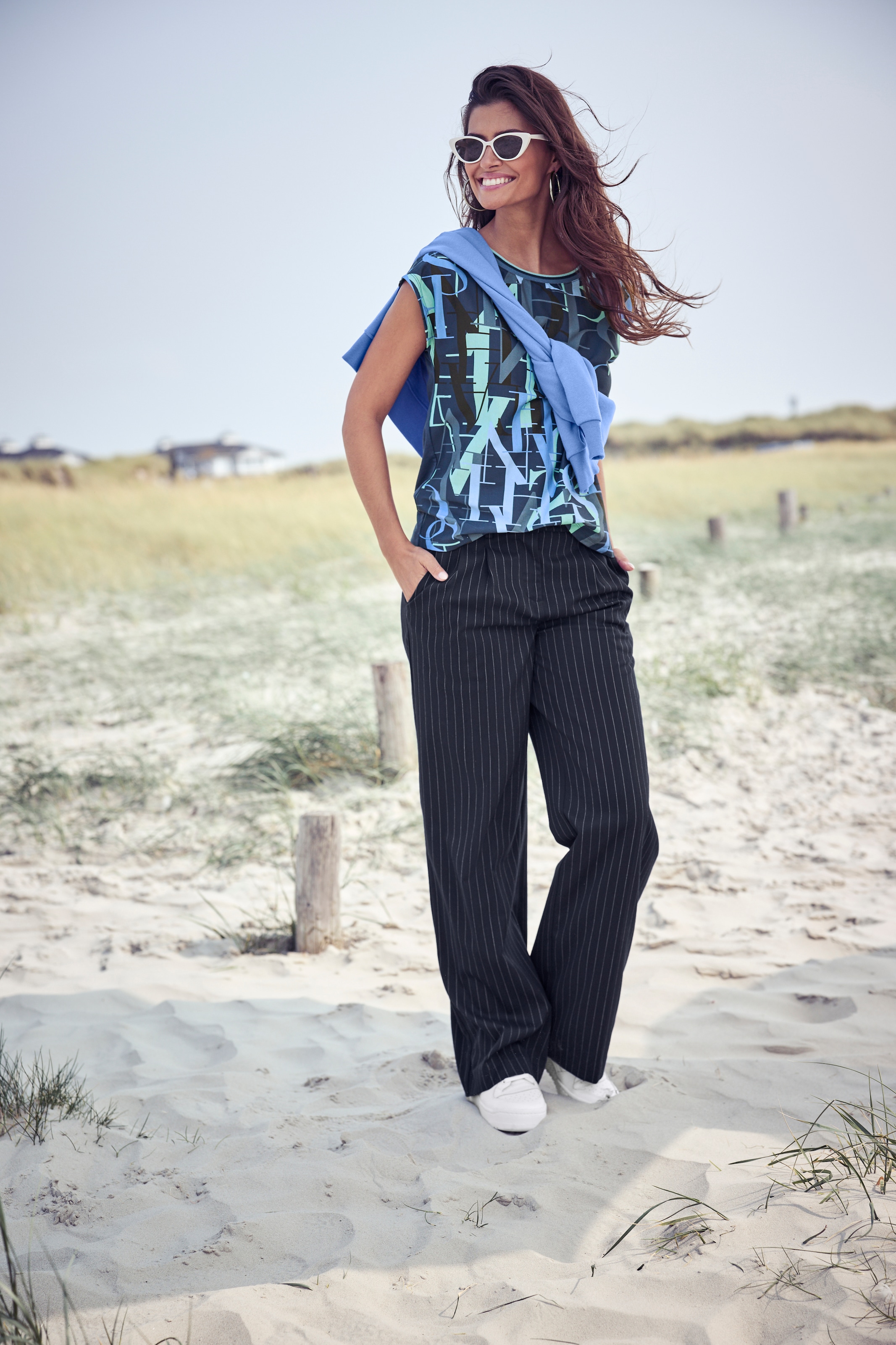 Laura Scott Anzughose, mit Nadelstreifen