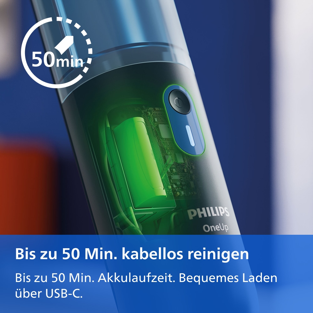 Philips Akku-Wischmopp »OneUp elektrischer Wischer 3000 Series XV3101/11« 50 min Akku-Laufzeit, inkl. 2 Pads und 40 ml Reiniger