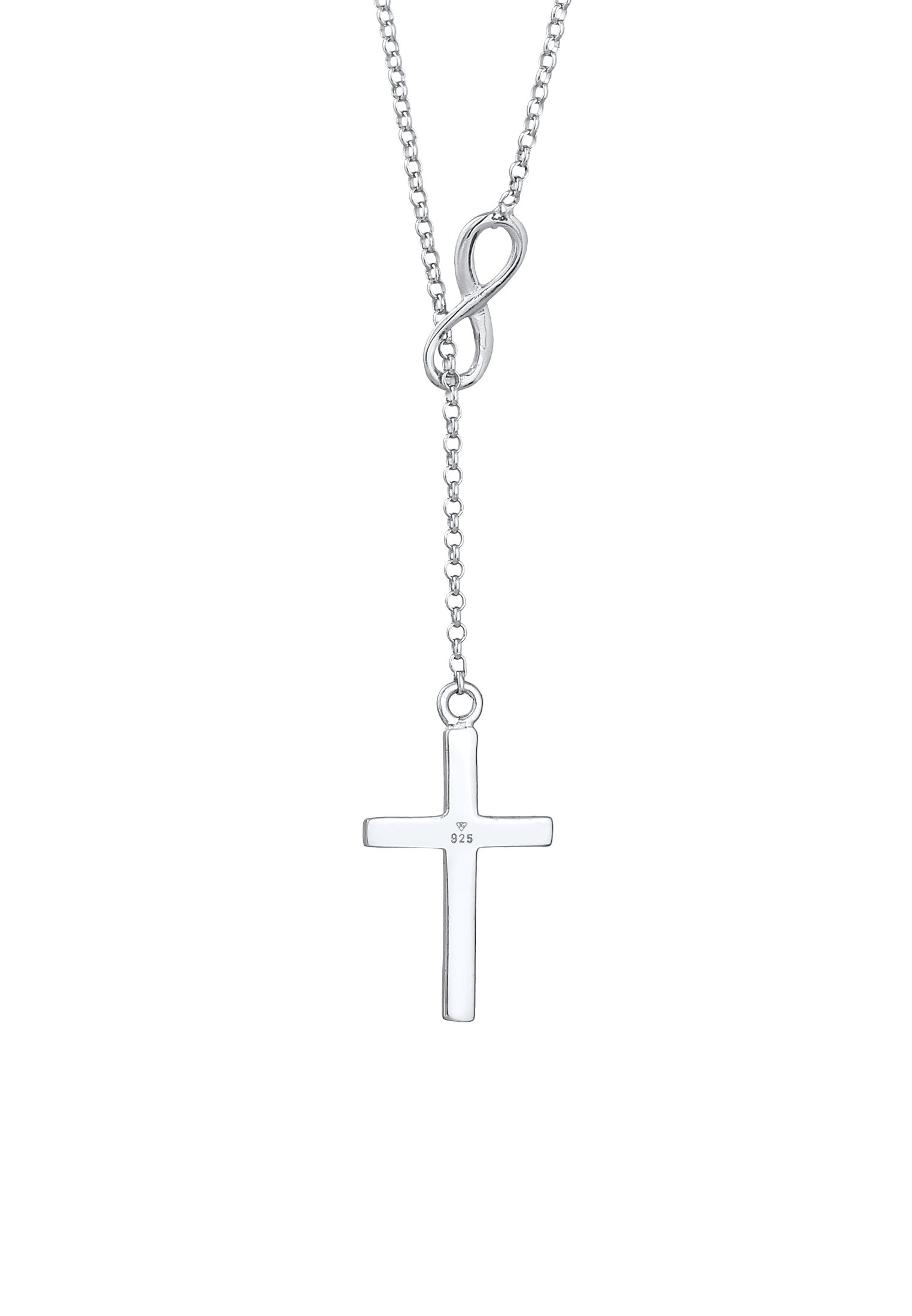 Elli Y-Kette »Halskette Y-Kette mit Kreuz und Infinity Symbol 925 Silber«