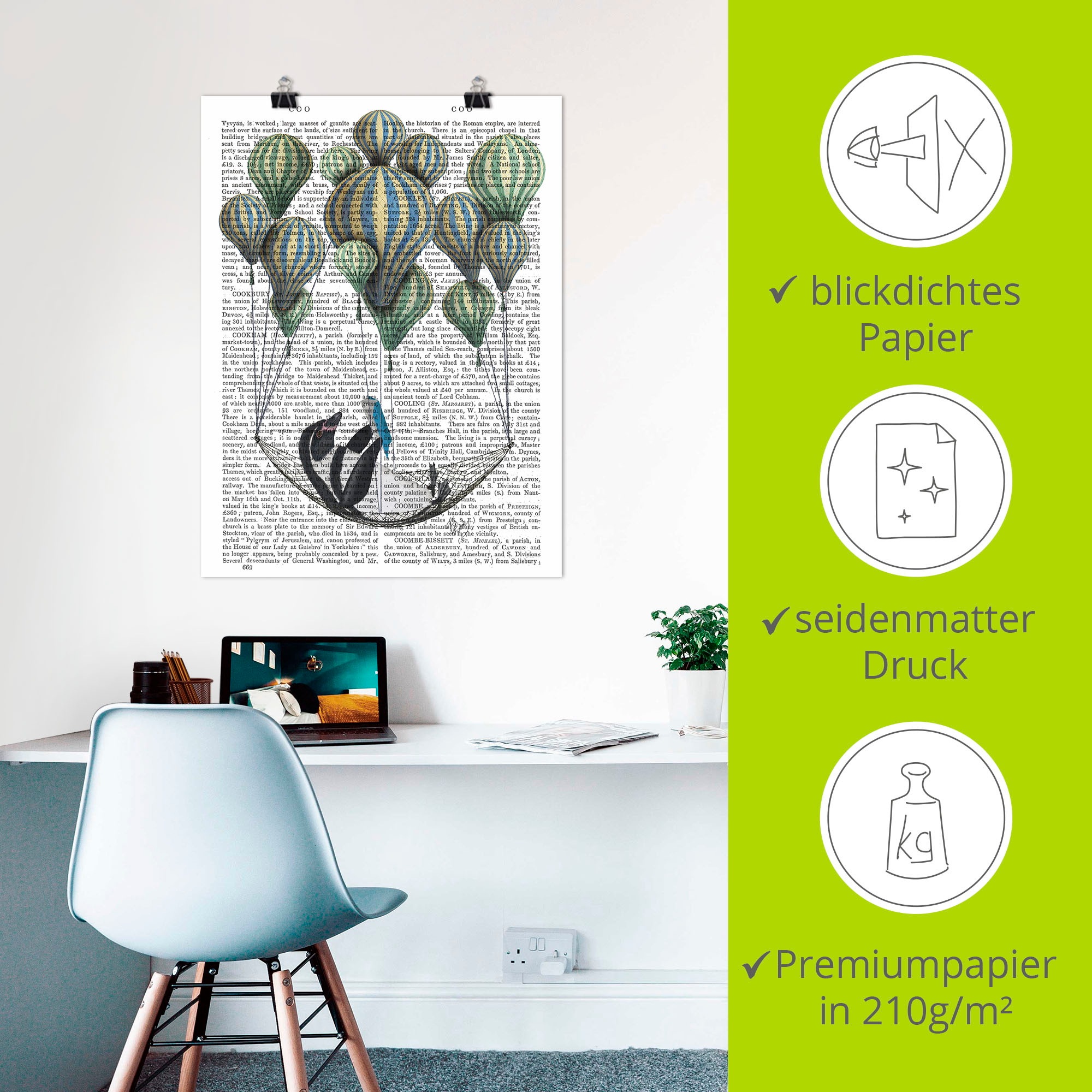 Artland Wandbild »Pinguin in Schwebehängematte«, Vögel, (1 St.), als Poster in verschied. Größen