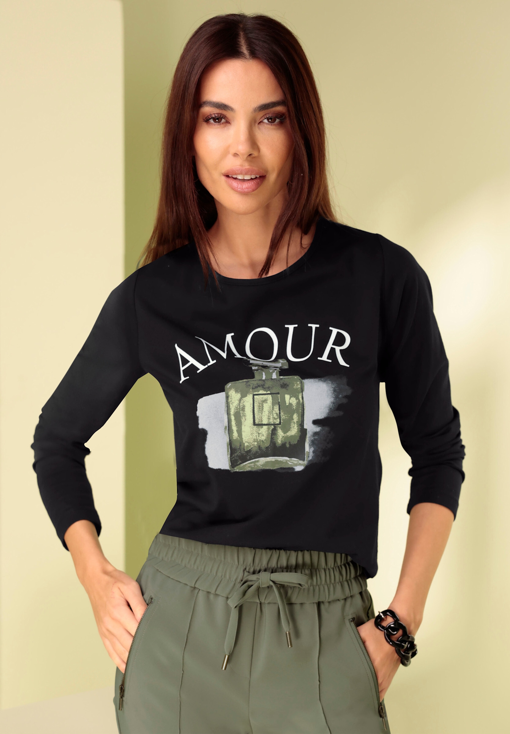 heine T-Shirt »Shirt Langarmshirt mit farbharmonischem Druck«