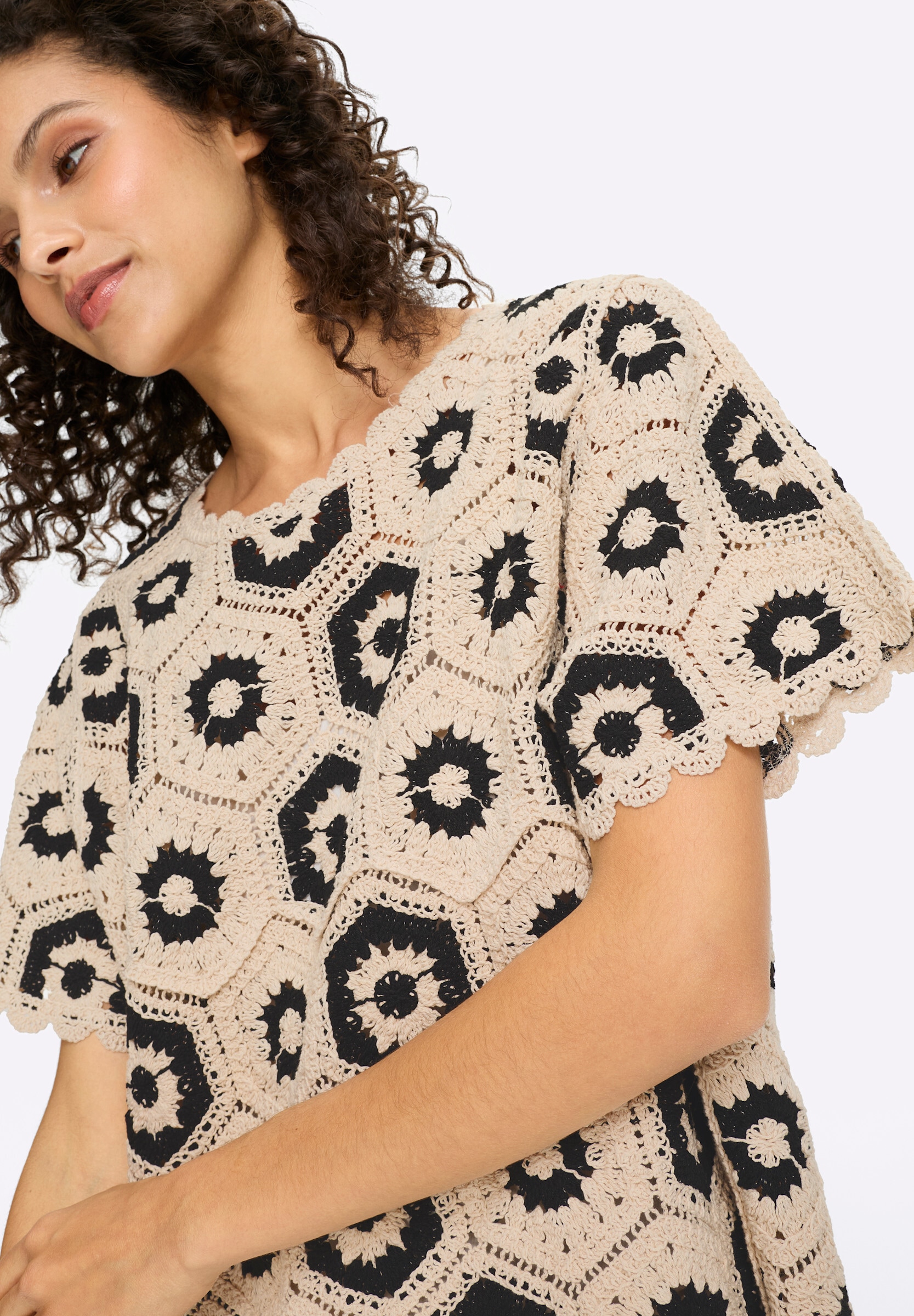 heine Strickpullover »Pullover Pullover aus Crochet-Spitze«