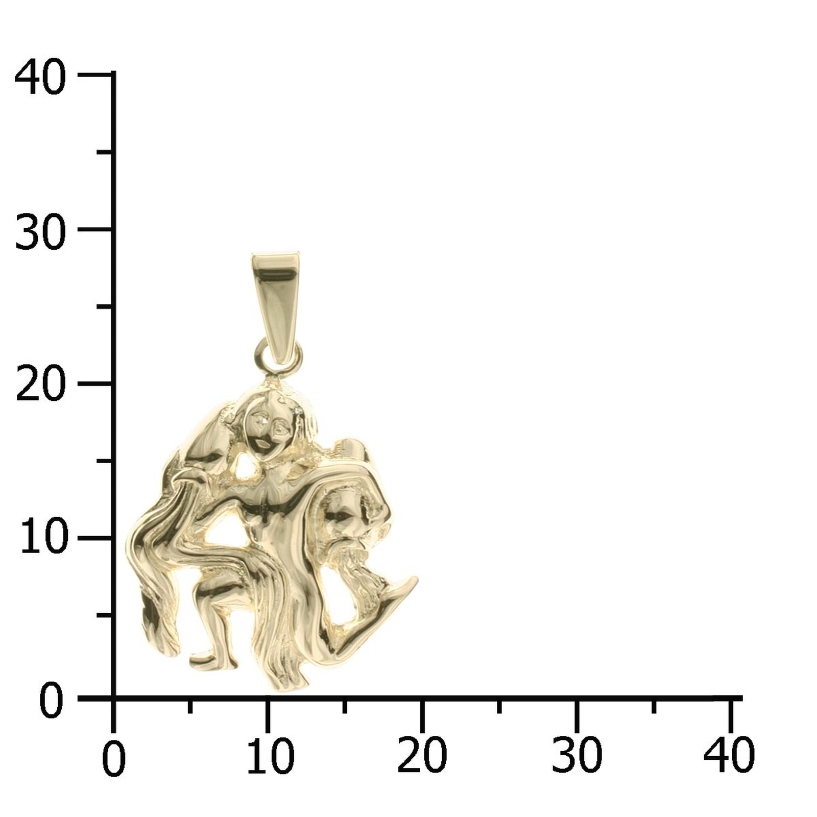 OSTSEE-SCHMUCK Kettenanhänger »- Tierkreiszeichen Wassermann - Silber 925/000, vergoldet - ,«