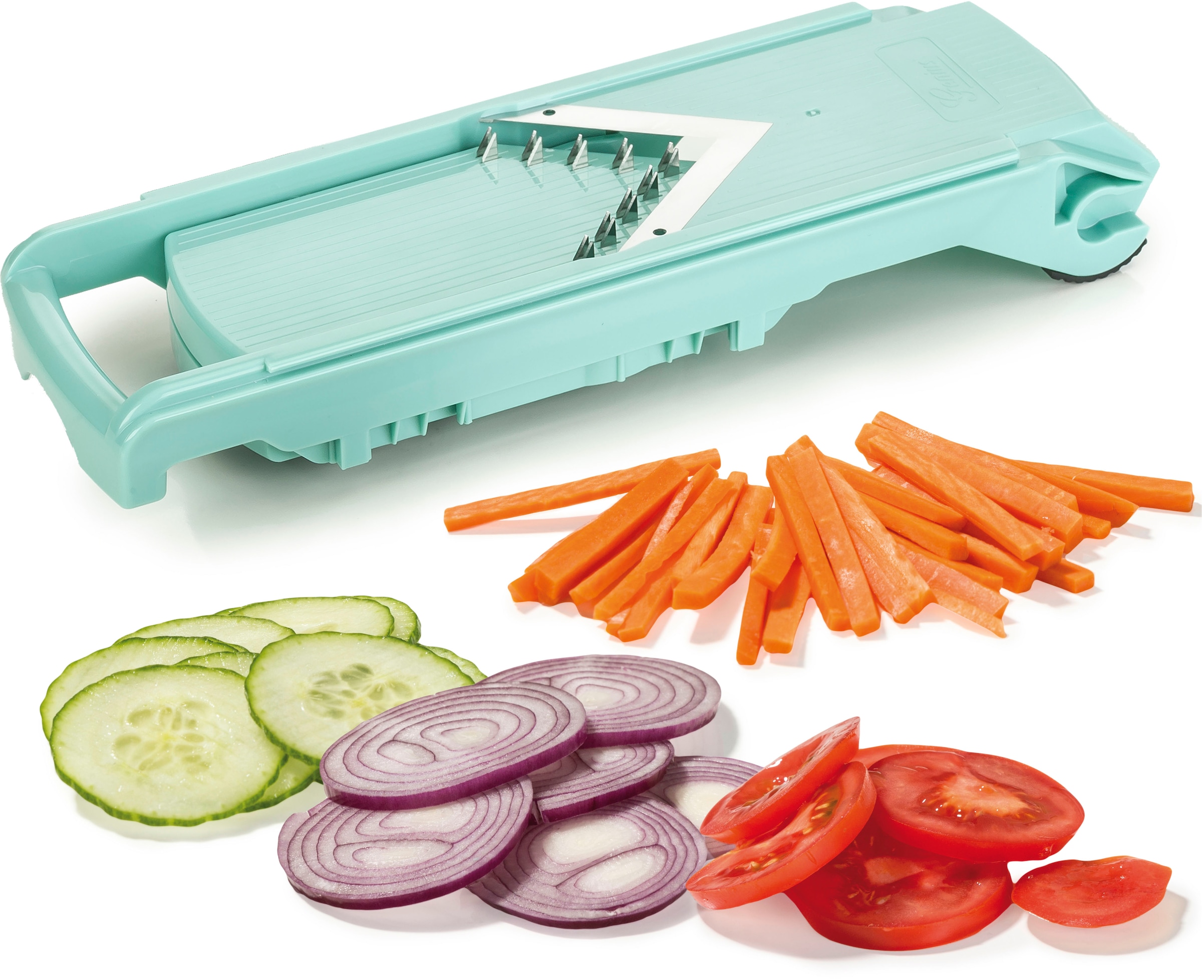 Genius Zerkleinerer »Nicer Dicer Fusion Set 13-tlg.«, Einfach, praktisch, sicher und platzsparend!