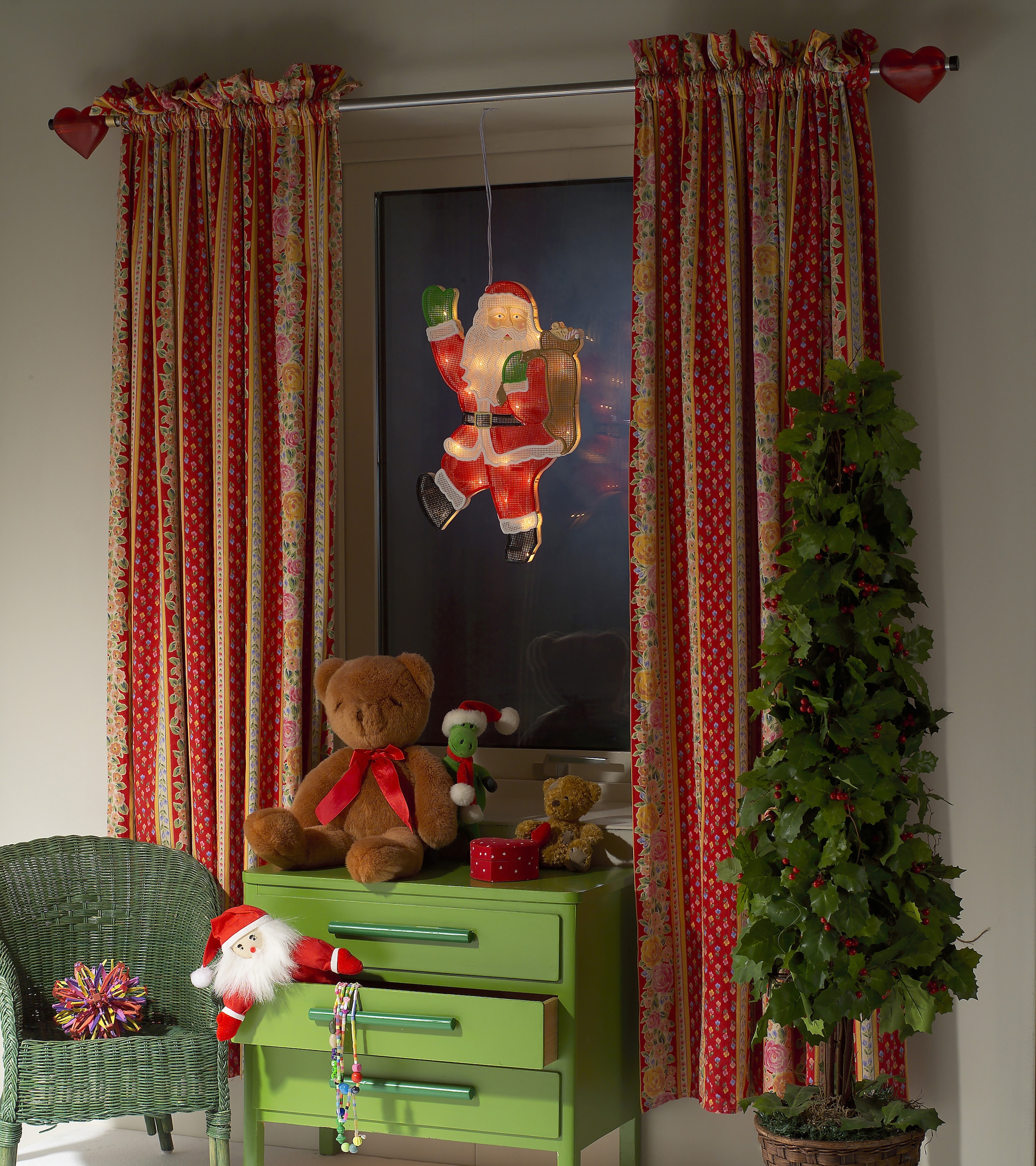LED Fensterbild »Weihnachtsdeko«, 20 flammig-flammig, LED Fensterbild, Weihnachtsmann,...