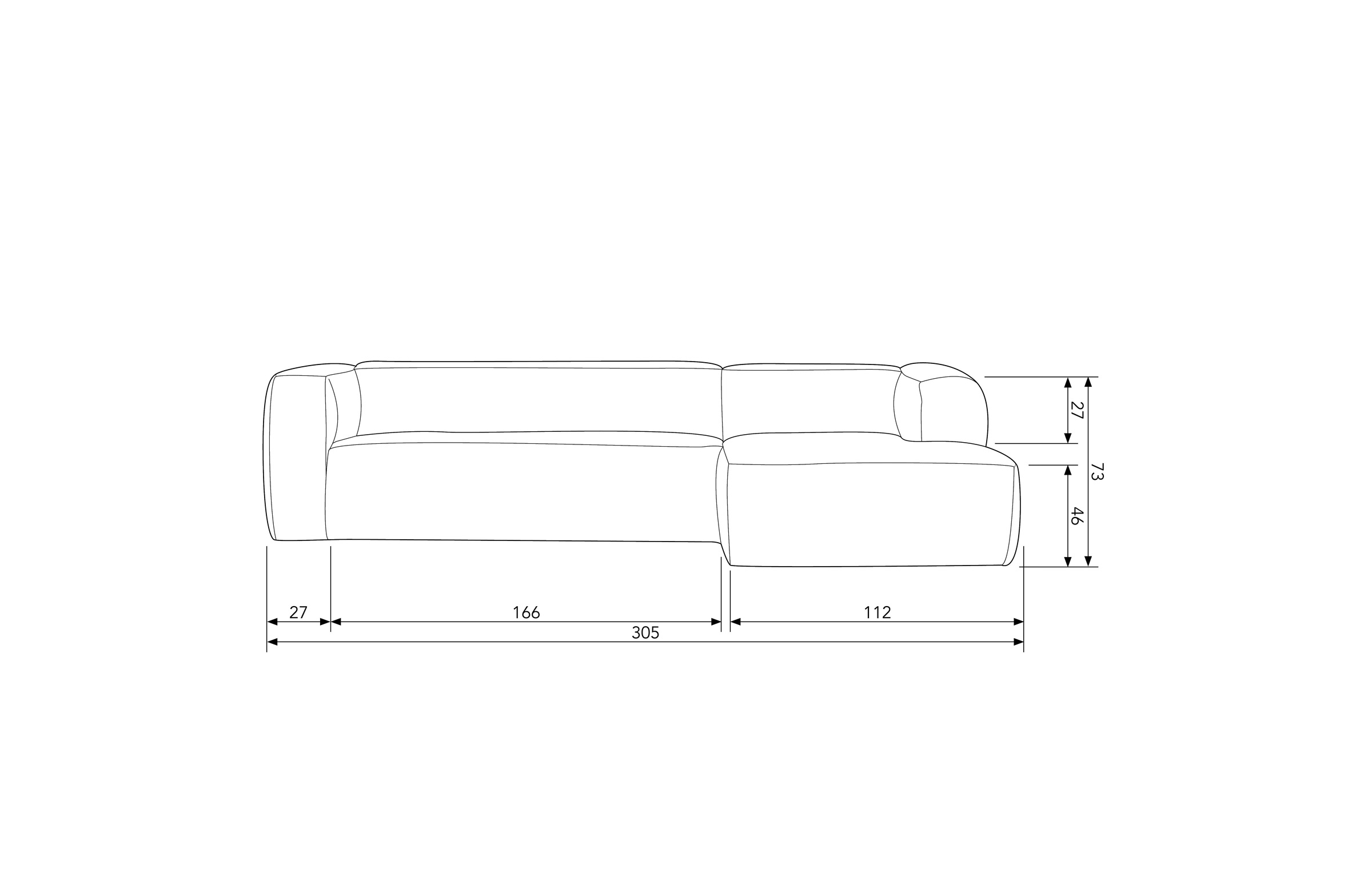 WOOOD Ecksofa »Bean«, Bezug in Lederoptik, Breite 305 cm