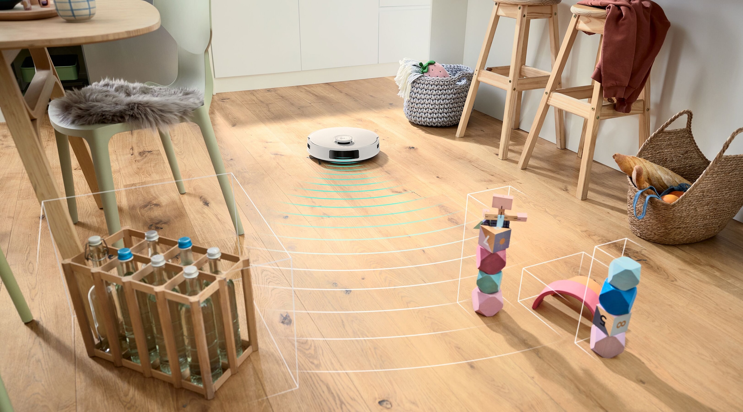 BOSCH Saugroboter »Spotless BCRC1W, Saugroboter mit Wischfunktion, 11.000 Pa Saugkraft«, Ladestation, einfache Navigation mit Infrarot-Licht, Carbon Bürste