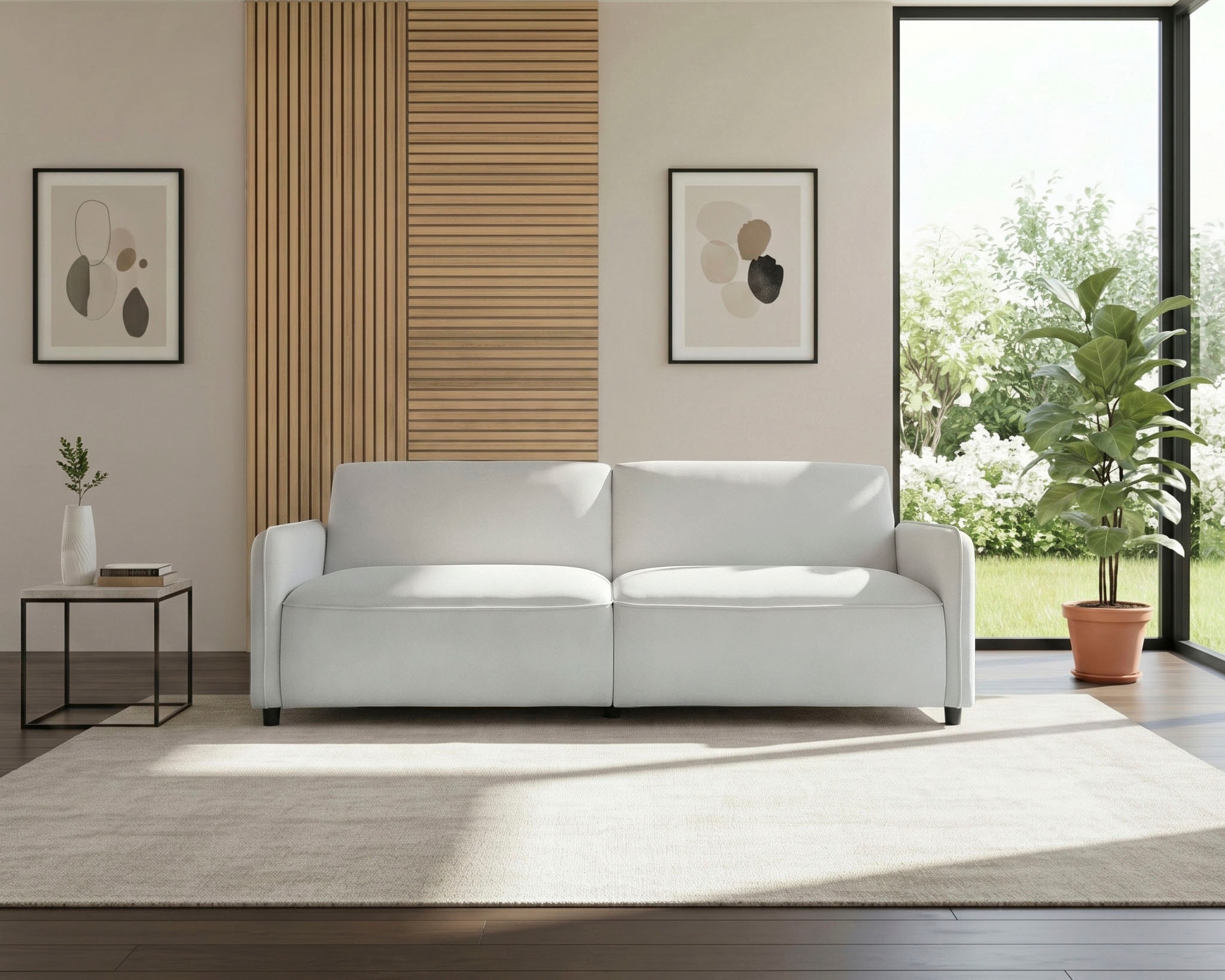 Dorel Home 3-Sitzer »Allie Curved Schlafsofa 209 cm« Bettfunktion (110/190), verstellbare Rückenlehne, Cord u. Velours