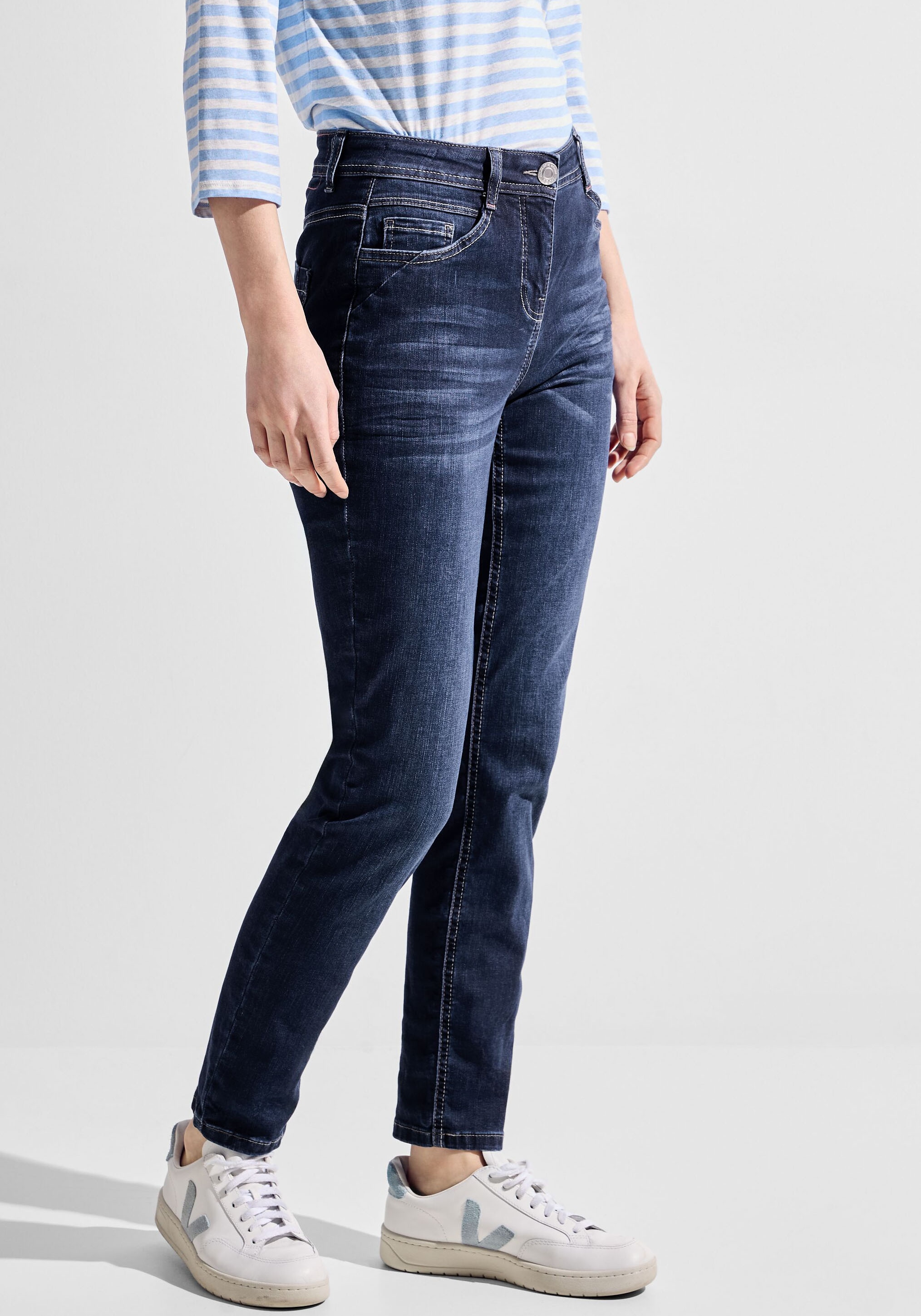 Cecil Slim-fit-Jeans, in mittelblauer Waschung