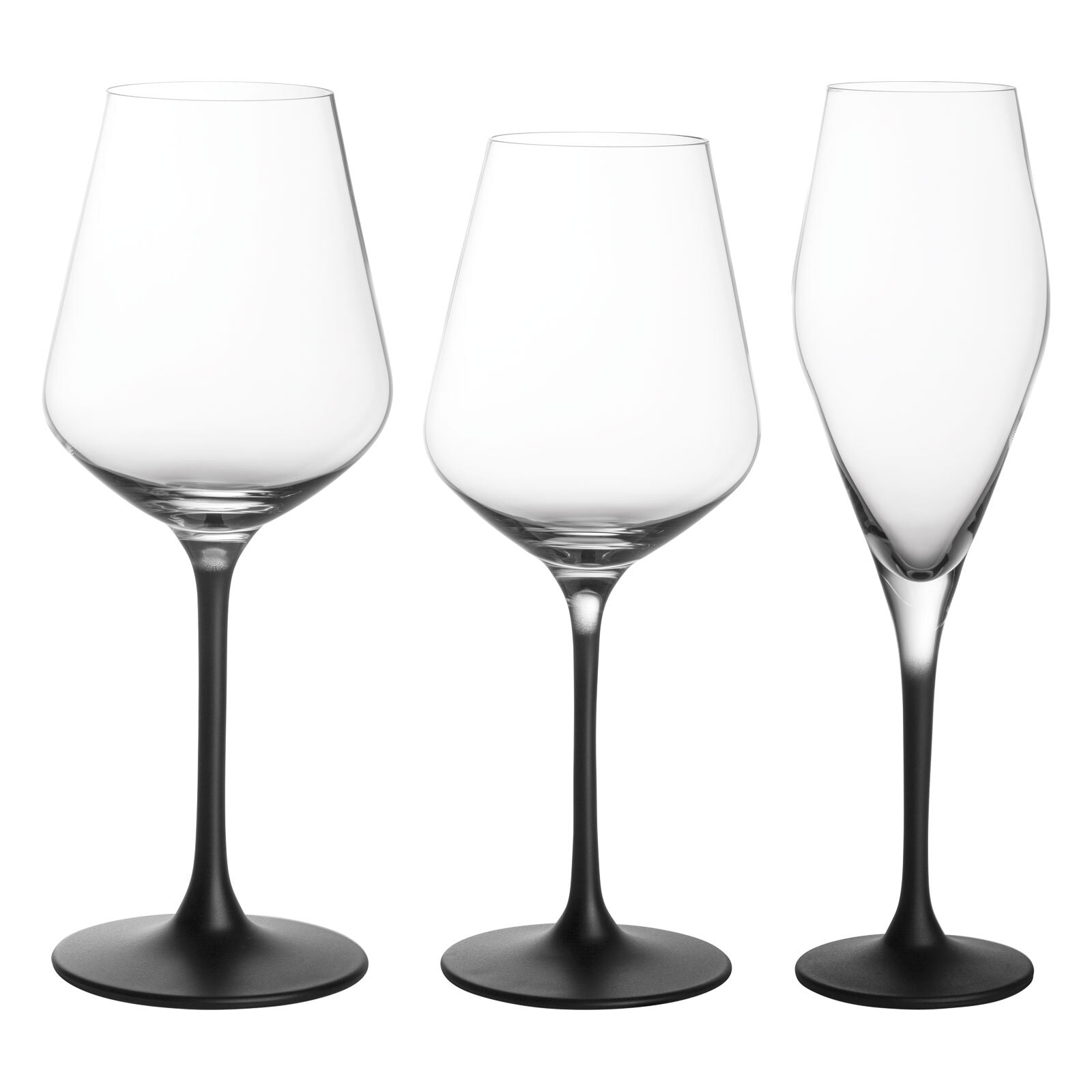 Villeroy & Boch Gläser-Set »Wein- und Sektgläser Manufacture Rock 12er Set schwarz-transparent« Handwäsche wird empfohlen