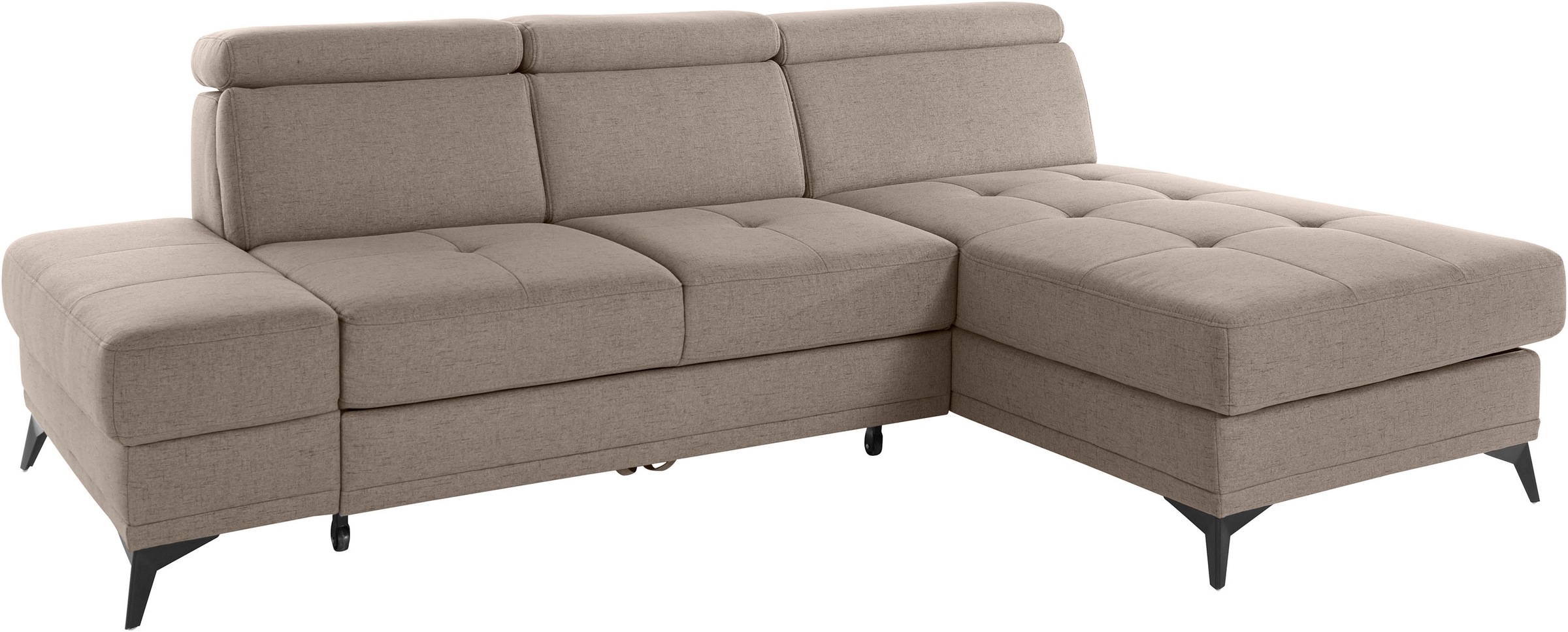 INOSIGN Ecksofa »Cardiz L-Form«, inkl.Kopfteilverstellung und Federkern wahlweise mit Bettfunktion