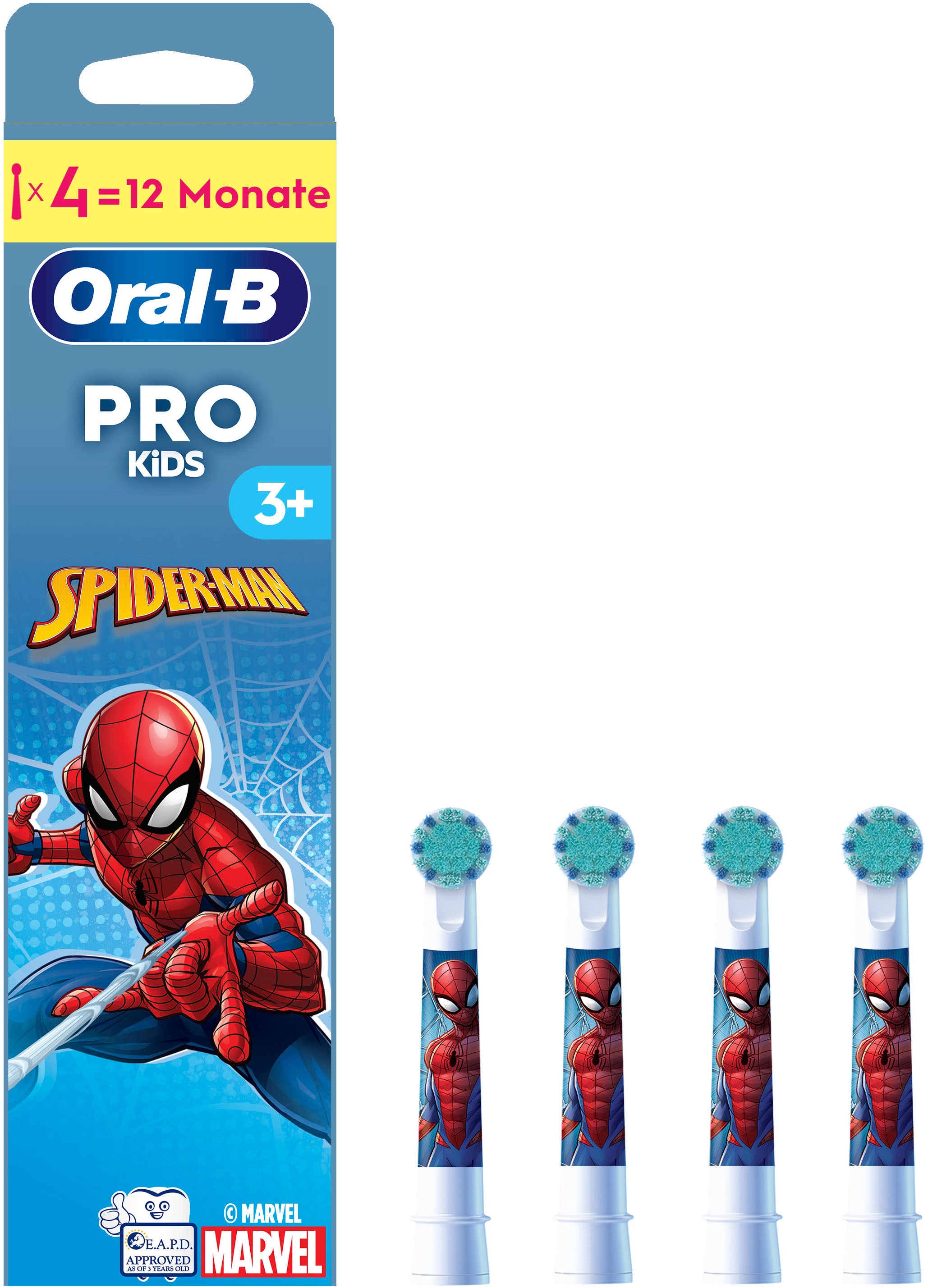 Oral-B Aufsteckbürsten »Pro Kids 3+ Marvel Spiderman« extra weiche Borsten, ab 3 Jahren