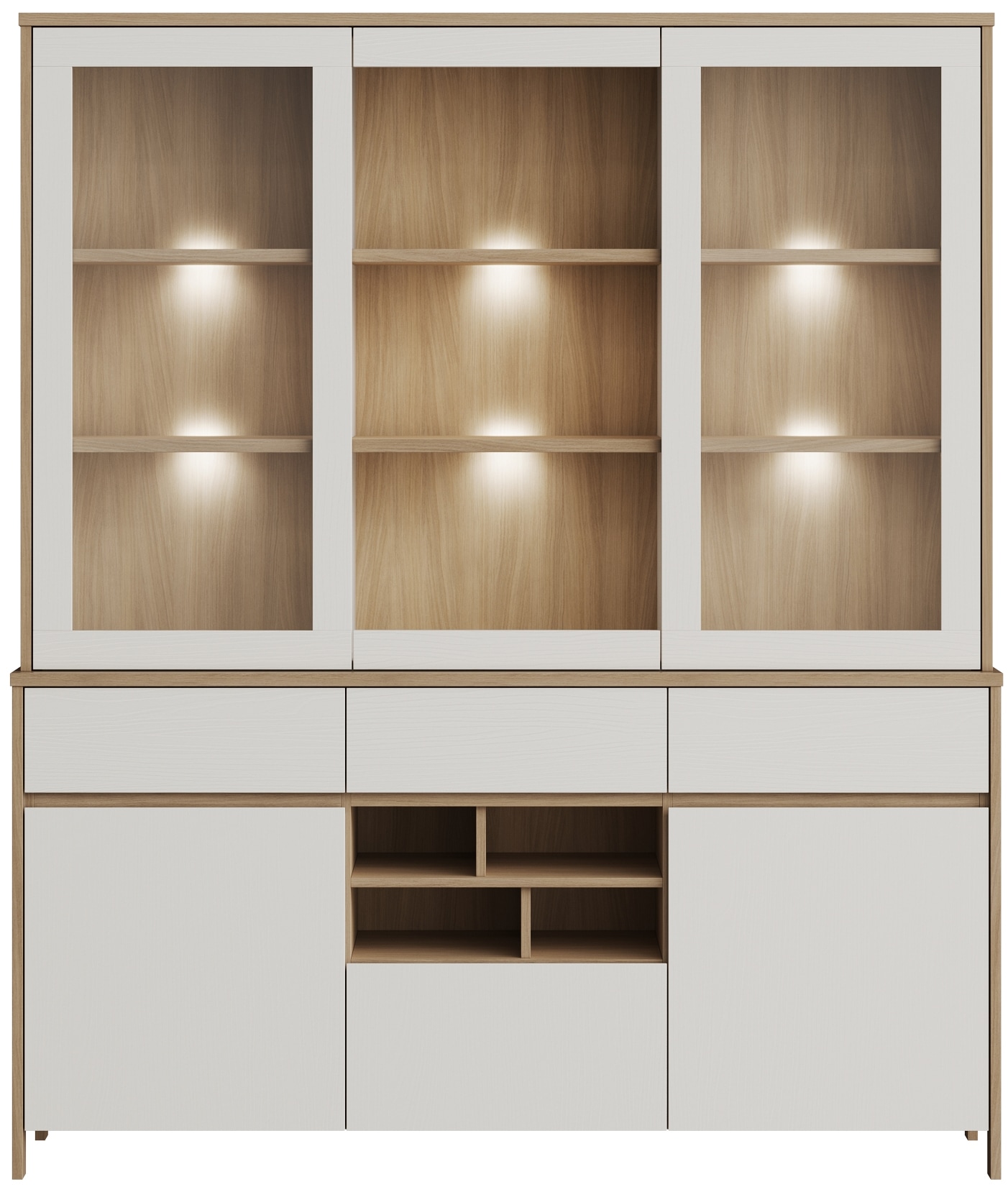 Home affaire Buffet »Stranda, Hochschrank im Scandi-Style, moderner Schrank« Rahmenoptik, ausreichend Stauraum, vielseitig einsetzbar, 164 cm breit