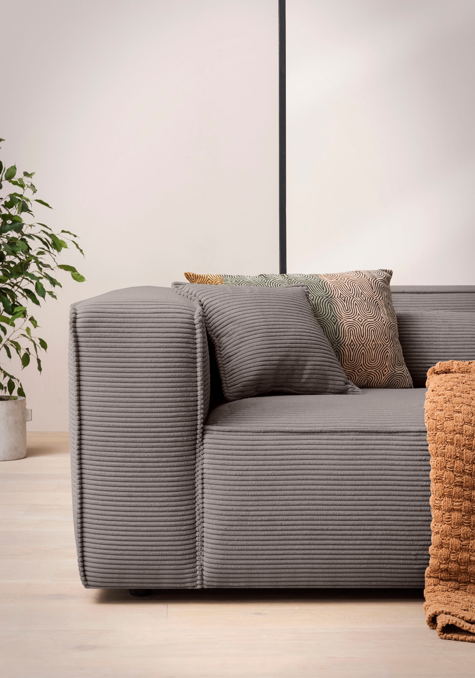 LeGer Home by Lena Gercke Ecksofa »PIARA XXL Cord, Big-Sofa, L-Form« wahlweise Ottomane rechts/links, Kedernaht, extra tiefe Sitzfläche
