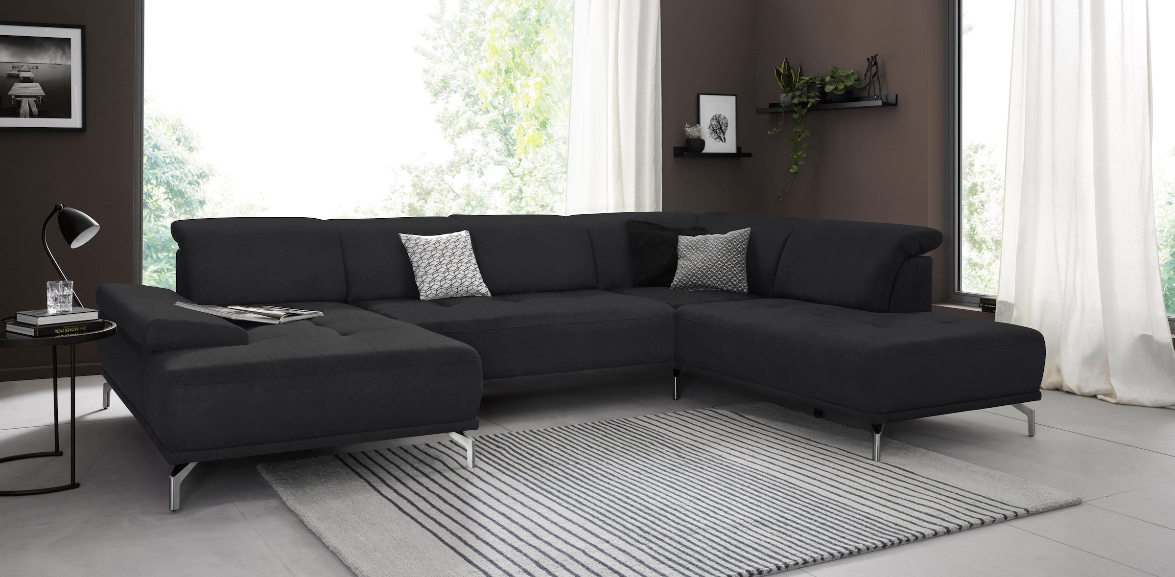 Home affaire Wohnlandschaft »Caluna« Inkl.Sitztiefenverstellung, wahlweise mit Kopf- und Armteilverstellung