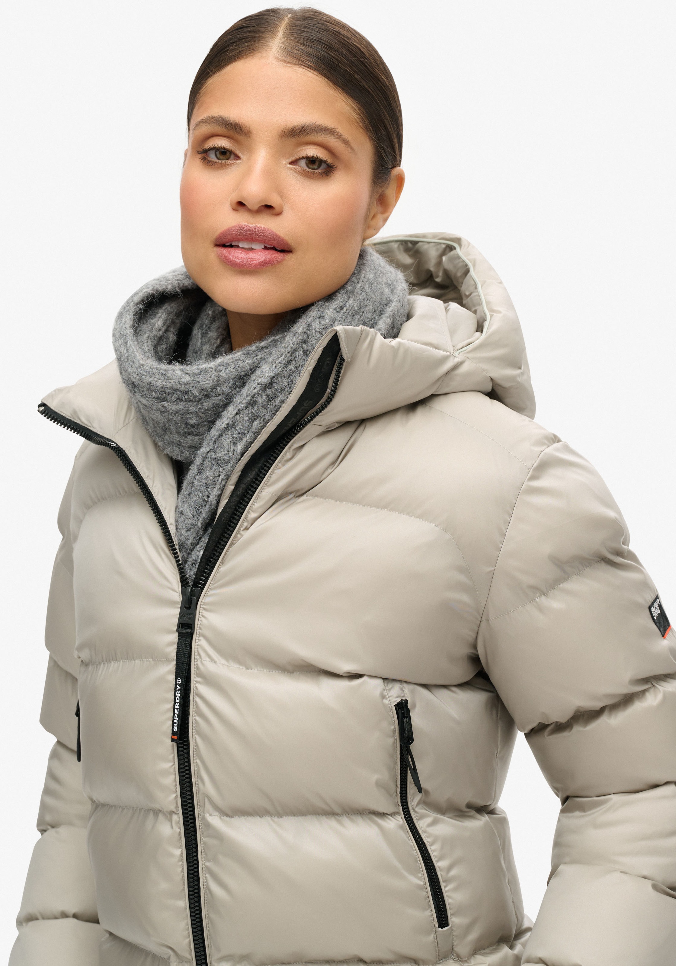 Superdry Steppjacke »HOODED LUXE SPORTS PUFFER«, mit Kapuze