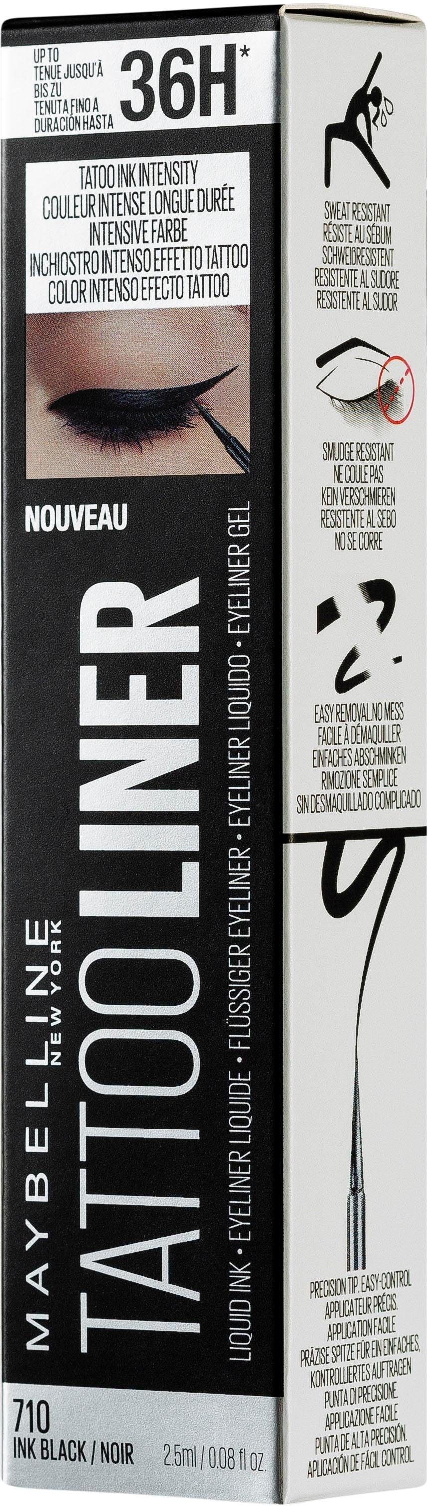 MAYBELLINE NEW YORK Eyeliner »Tattoo Liner Liquid Ink«, mit dünner Spitze