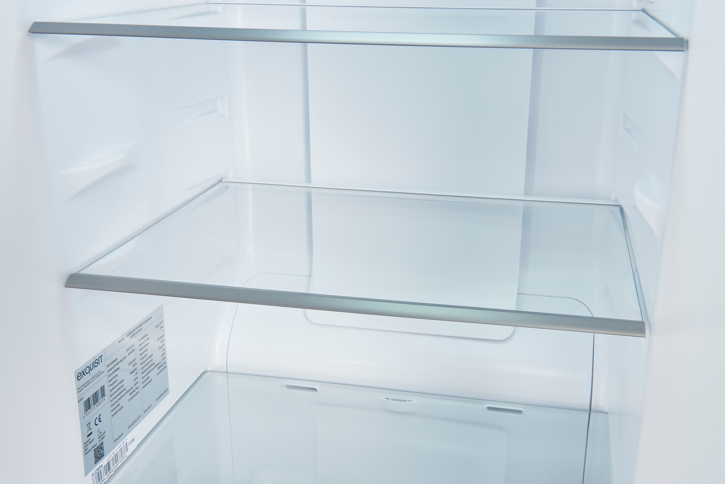 exquisit Gefrierschrank »GS295--H-040E inoxlook-az«, 185 cm hoch, 60 cm breit, Türanschlag wechselbar