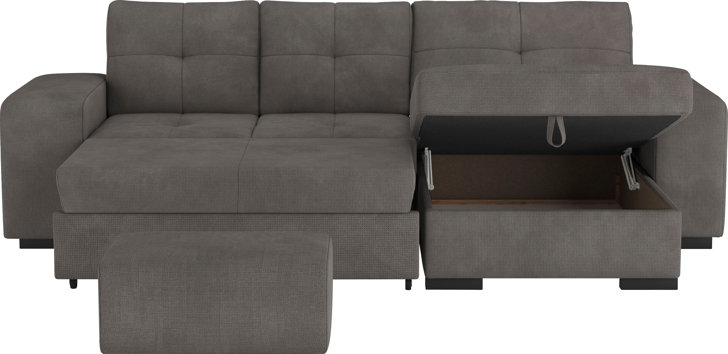 COTTA Ecksofa »Mattina L-Form«, mit Hocker, wahlweise mit Bettfunktion & Bettkasten
