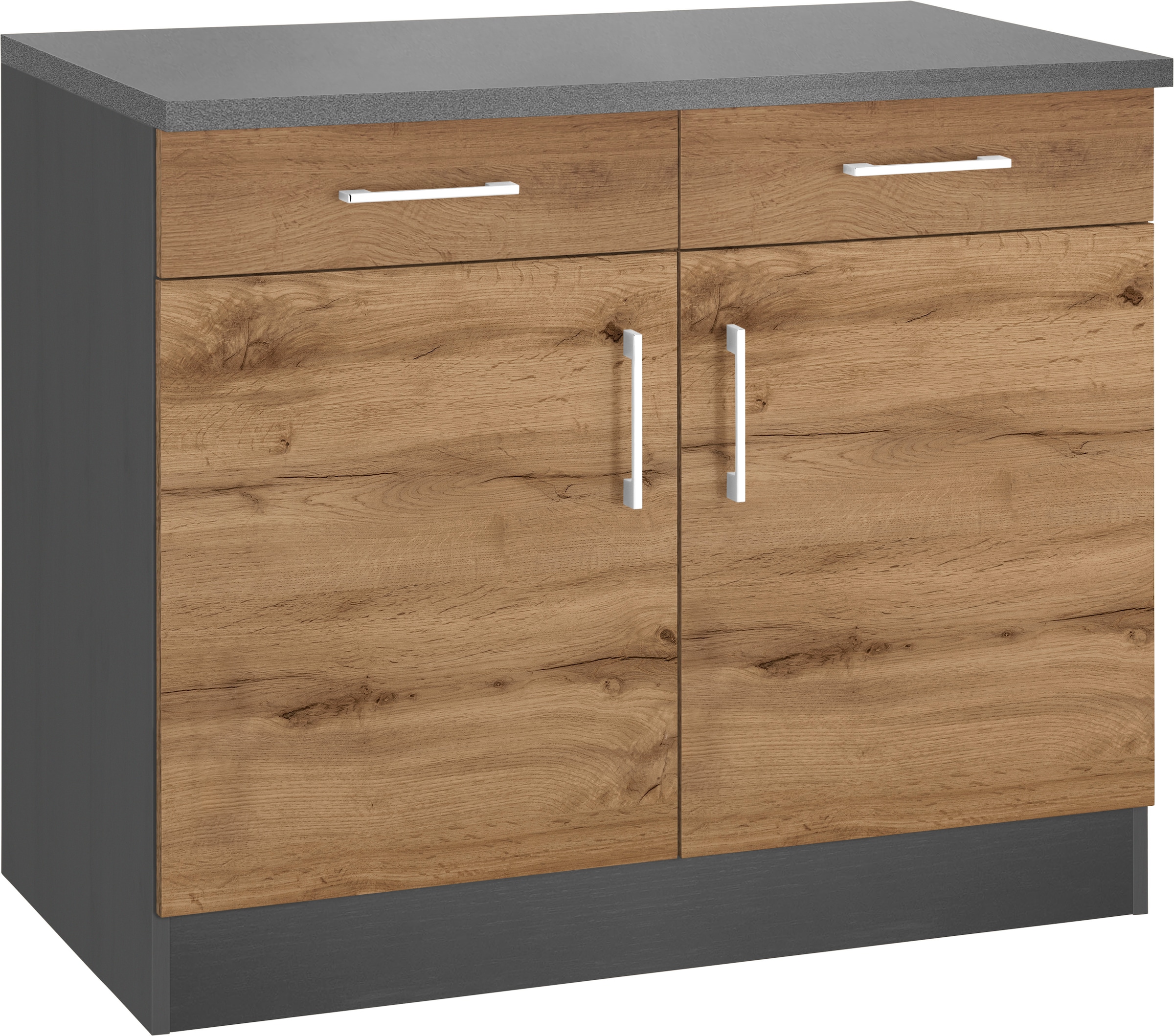 KOCHSTATION Unterschrank »KS-Colmar«, 100 cm, mit Metallgriff, für viel Stauraum