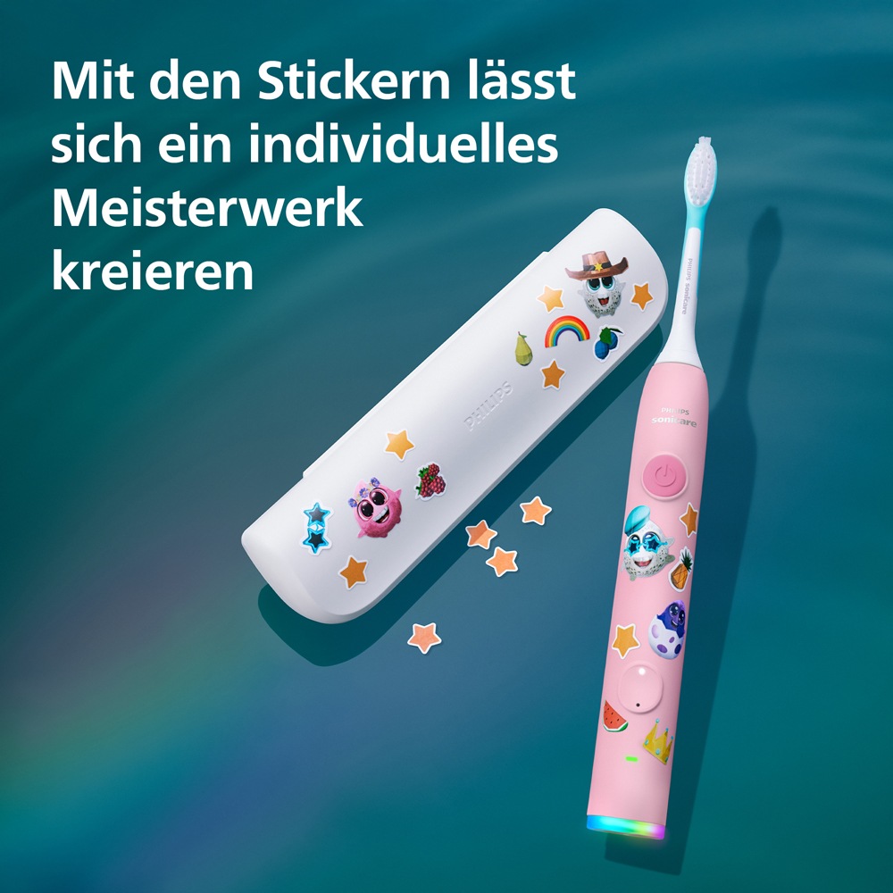 Philips Sonicare Elektrische Zahnbürste »For Kids Smart HX6600« 2 Stk. Aufsteckbürsten mit App-Anbindung, 2 Putzprogrammen und 21 Tagen Akkulaufzeit