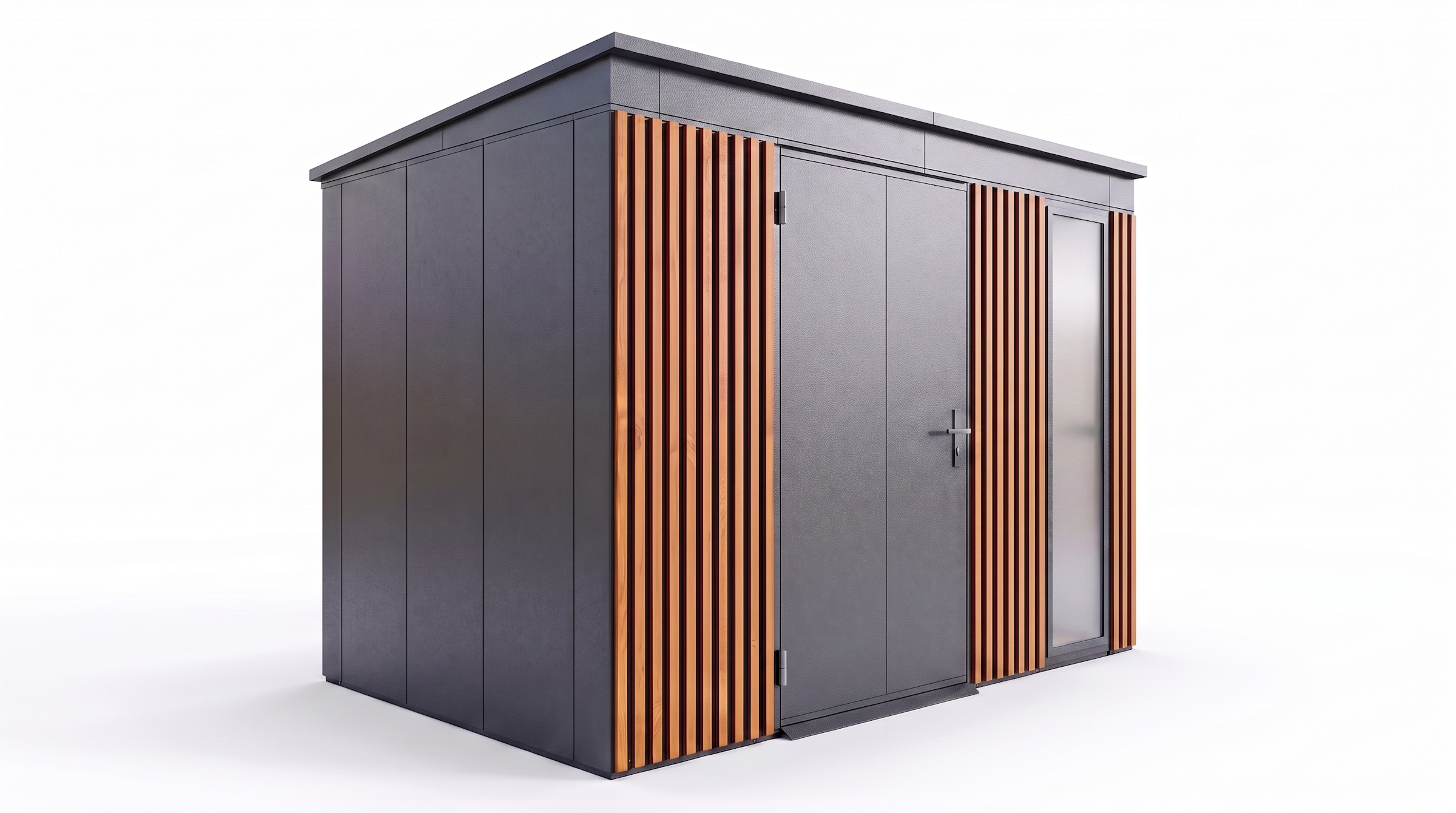 weka Gerätehaus »Gary Gr. 8, aus Metall mit Holzoptik, anthrazit« aus pulverbeschichtetem, verzinktem Stahl