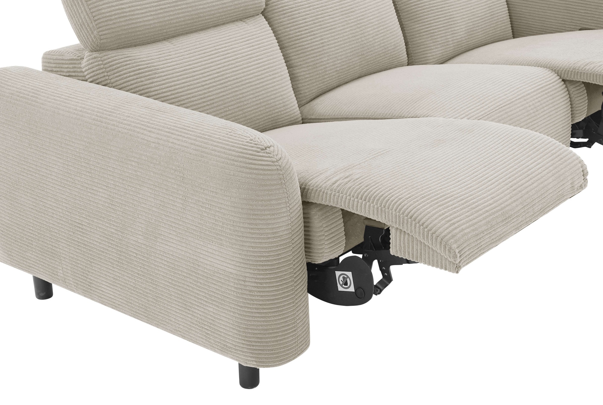 Home affaire 3-Sitzer »SKAANE Struktur-Sofa, 229 cm, manuelle-u. elektrische Relaxfunktion«, Relax-Funktion in 2 Sitzen, Kopfteilverstellung, Federkernpolsterung