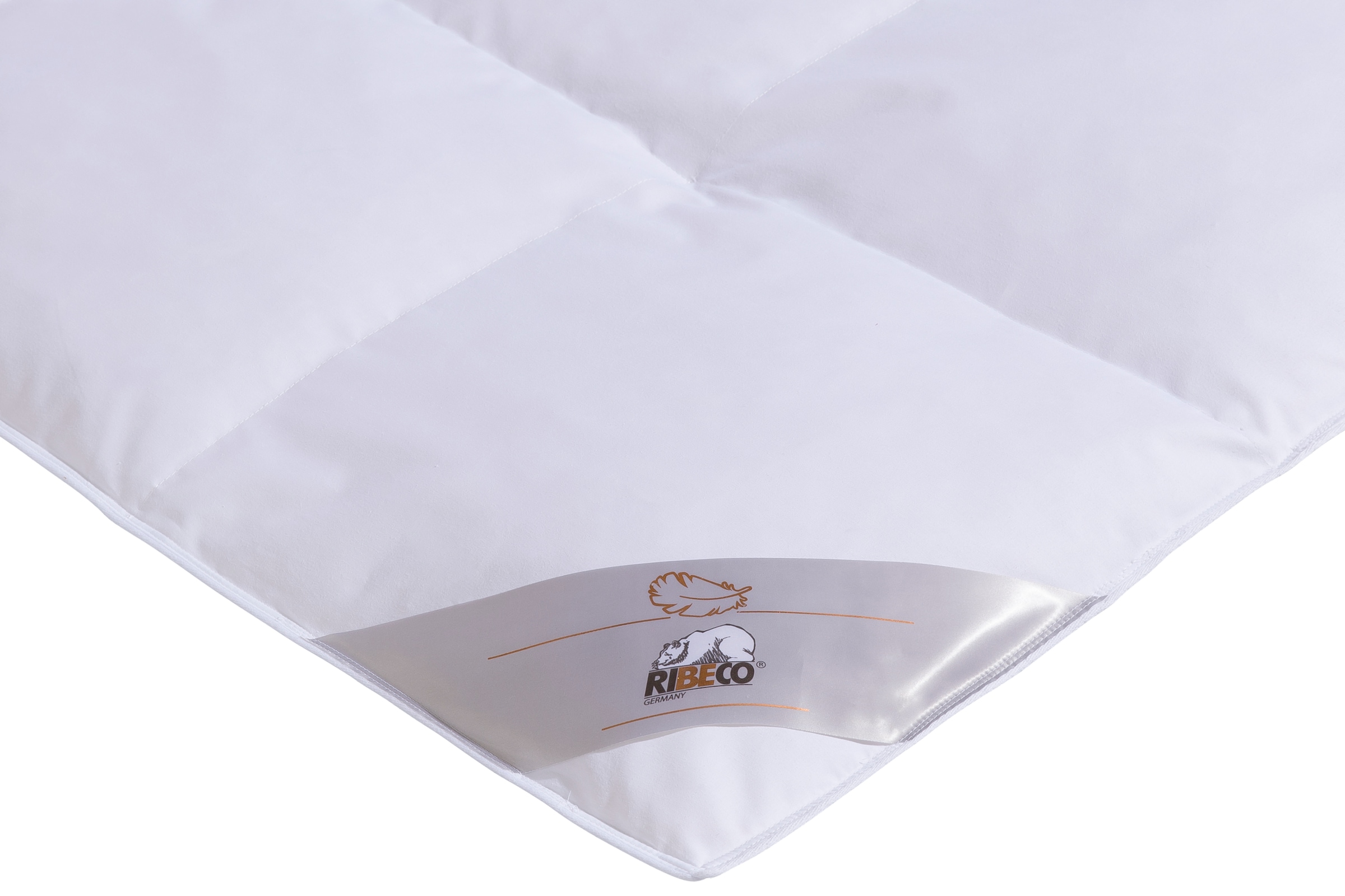 RIBECO Federbettdecke »Laram, Bettdecken für Sommer oder Winter, Made in Germany« leicht Füllung 90 % Federn, 10 % Daunen Bezug Baumwolle 1 Stk. tlg. Super Preis-Leistung, Bettdecke 135x200 cm oder 155x220 cm, Decke