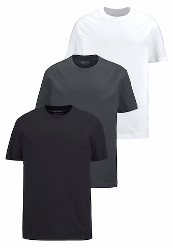 T-Shirt, (Packung, 3 tlg., 3er-Pack), Basic Farben