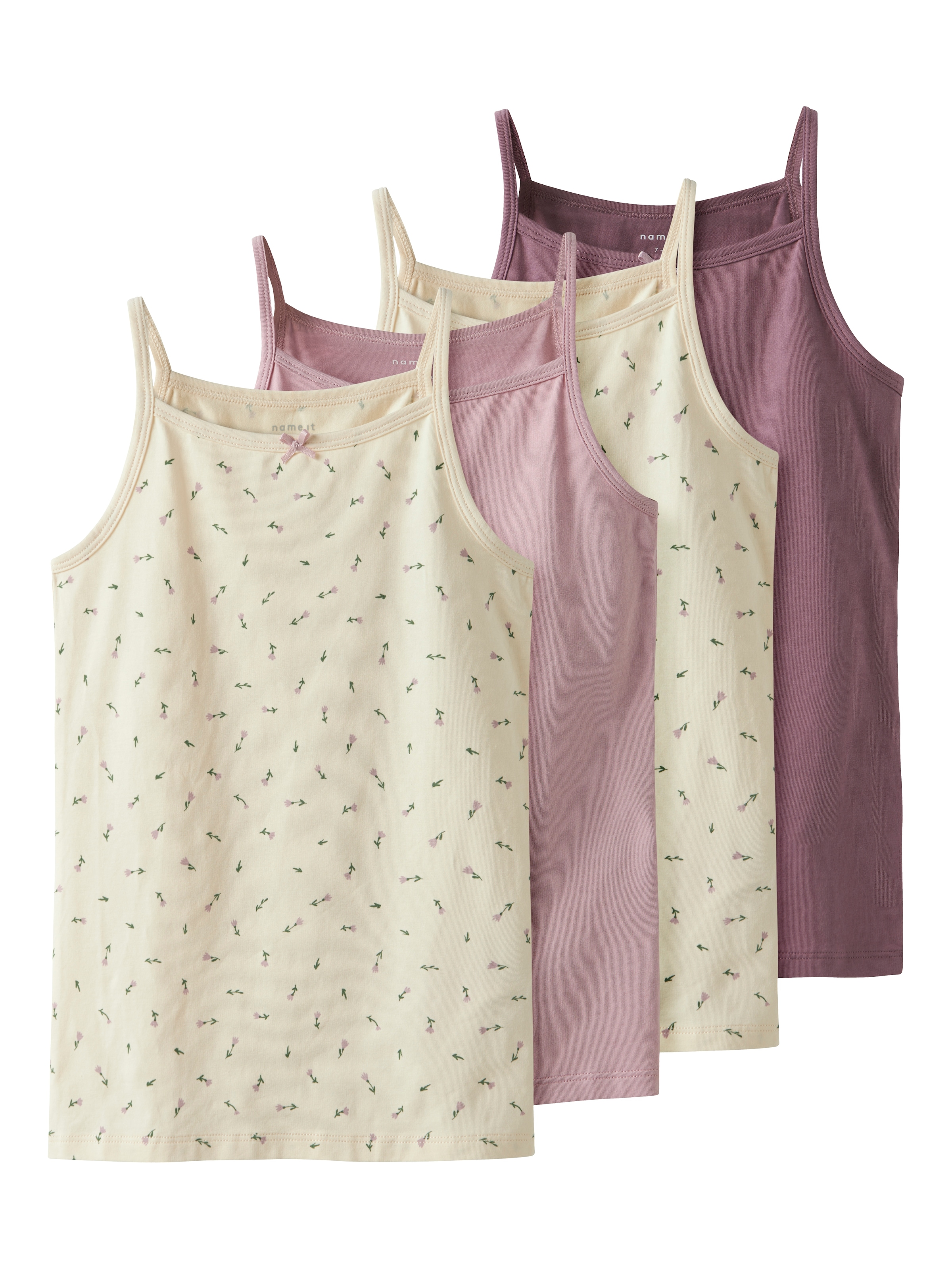Name It Unterhemd »NKFSTRAP TOP 4P BUTTERCREAM FLORAL NOOS«, (Packung, 4 St.)