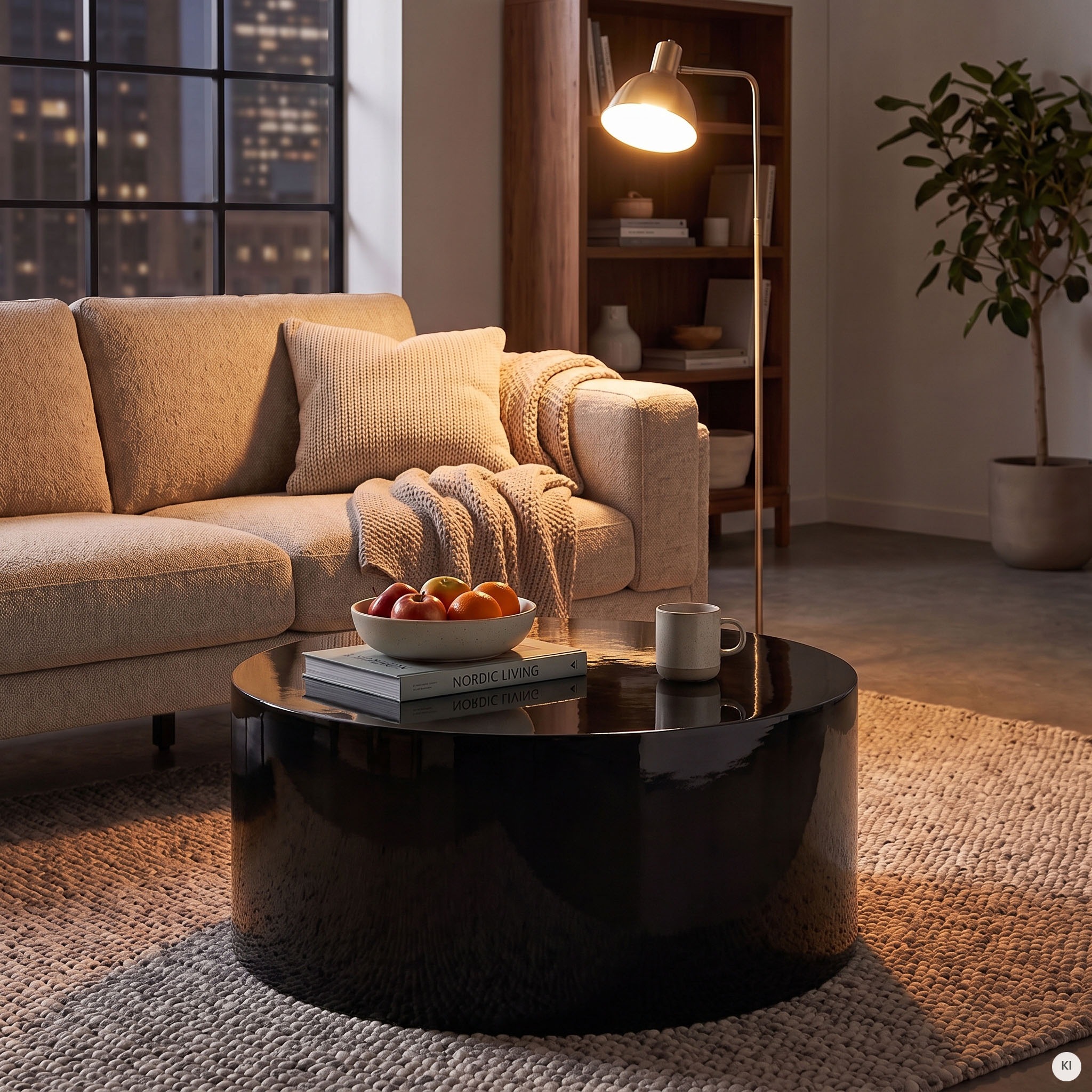 SalesFever Couchtisch »Design-Couchtisch Hochglanz weiß, Ø 60 cm« Moderner Wohnzimmertisch aus Holz hochglanz lackiert