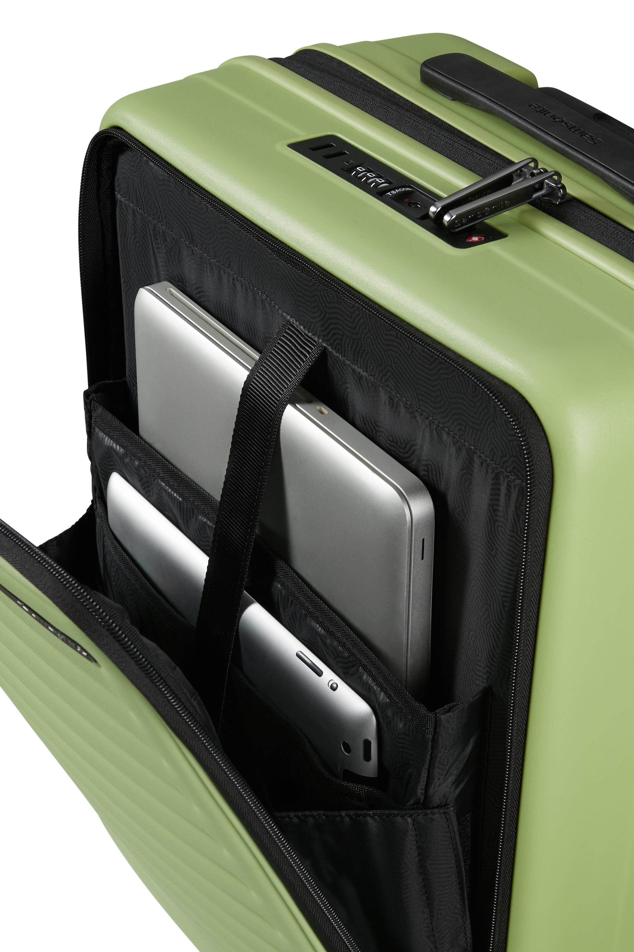 Samsonite Hartschalen-Trolley »RESTACKD, verschiedene Größen und Farben« mit Packtaschen,  42 l 4 Rollen Reisekoffer mit TSA Schloss Volumenerweiterung Packtaschen