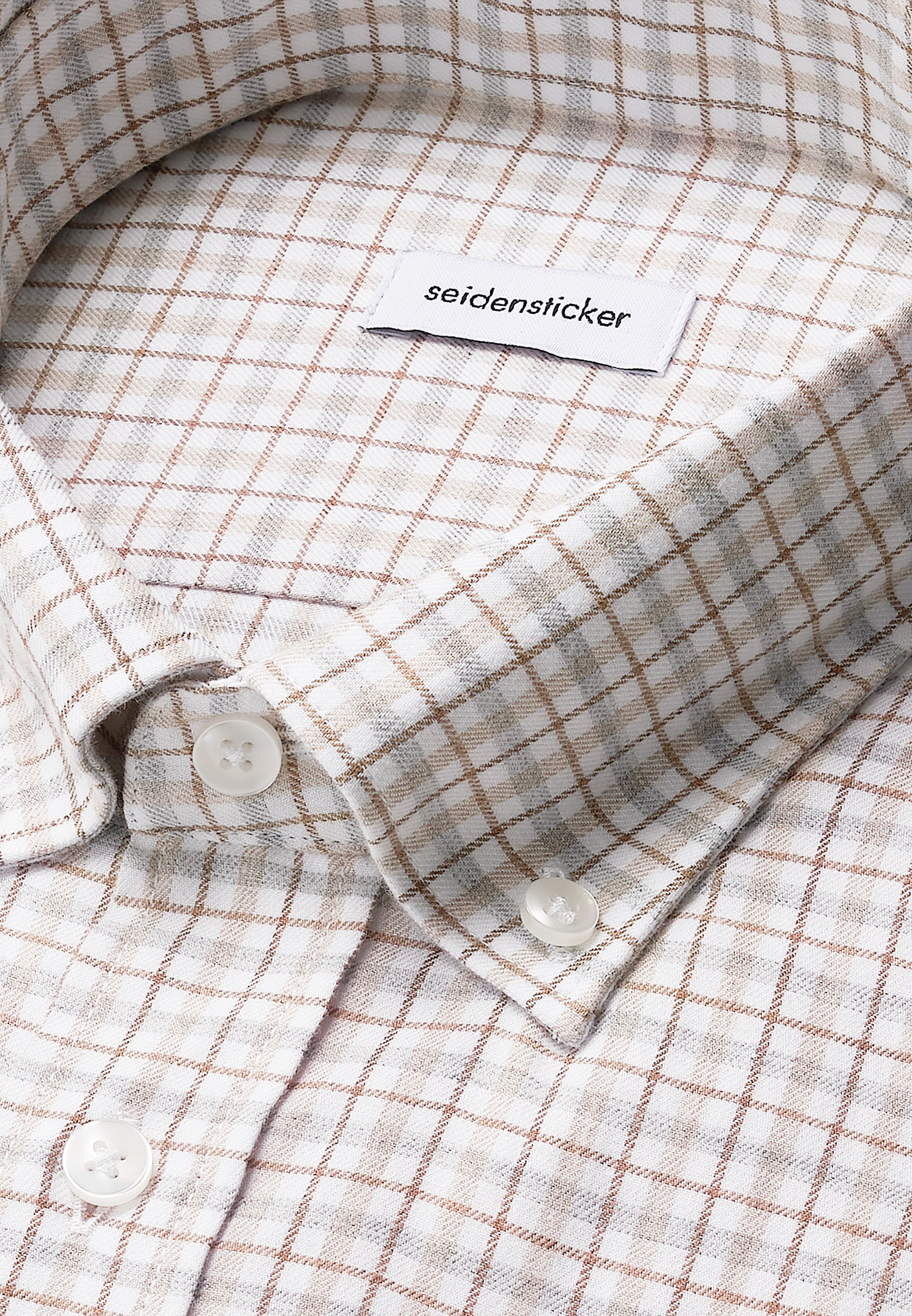 seidensticker Flanellhemd »Schwarze Rose« Regular 1/1 Button-Down-Kragen Karo