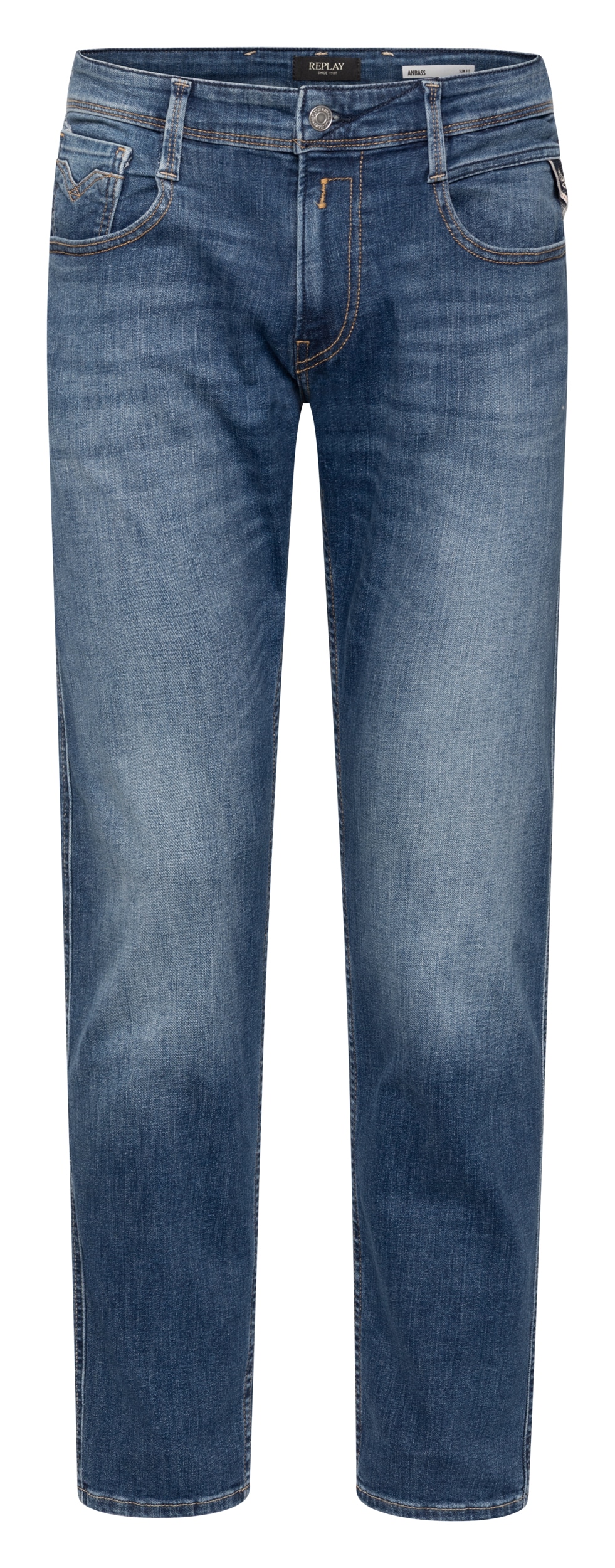 Replay Slim-fit-Jeans »ANBASS« mit regulärer Leibhöhe, Baumwollmix