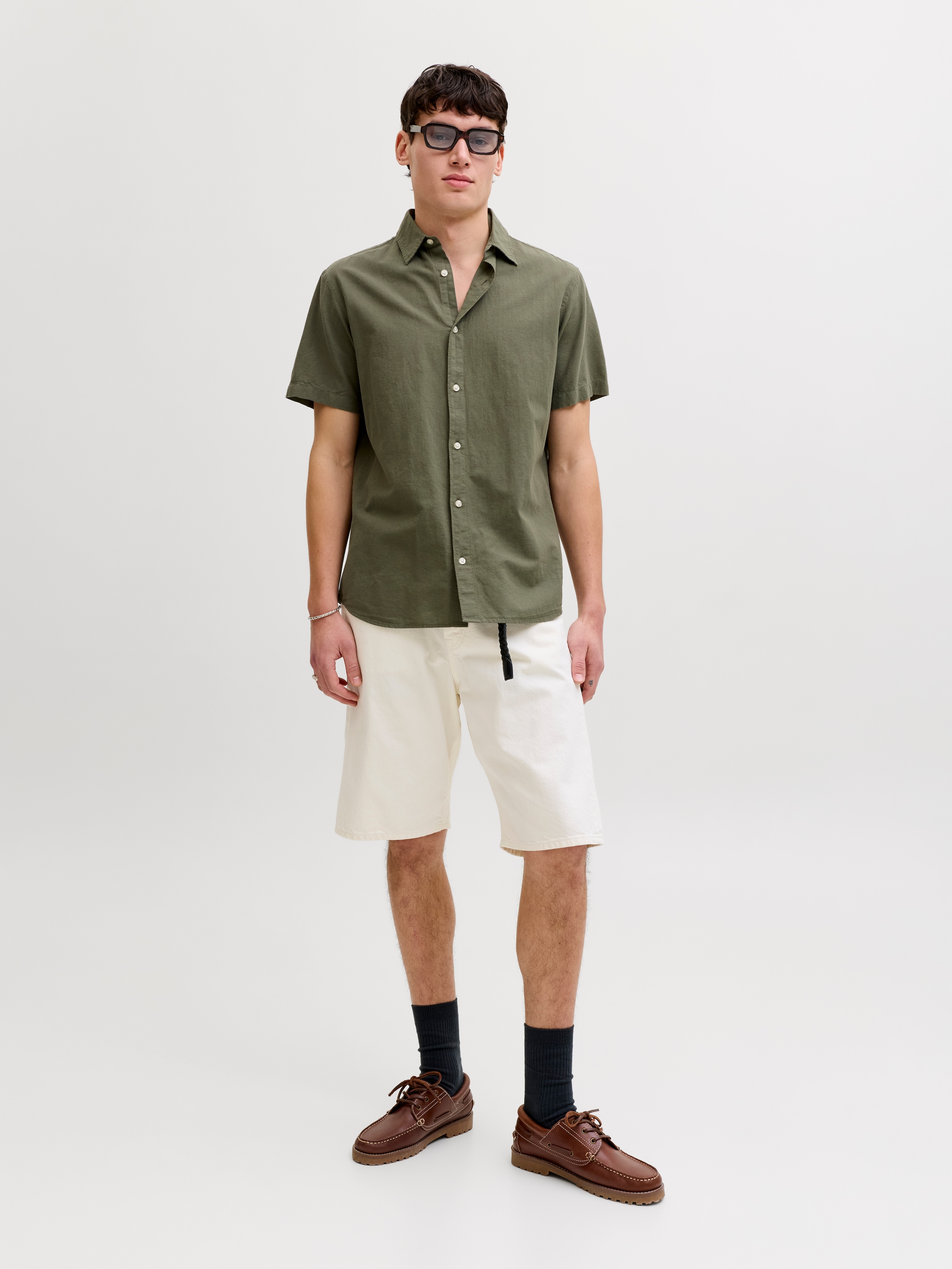 Jack & Jones Kurzarmhemd »JJEBREEZE LINEN BLEND SHIRT S/S SN« mit Leinen