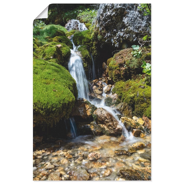 Artland Wandbild »Kleiner Wasserfall in den Bergen«, Gewässer, (1 St.), als  Alubild, Leinwandbild, Wandaufkleber oder Poster in versch. Größen auf  Rechnung bestellen