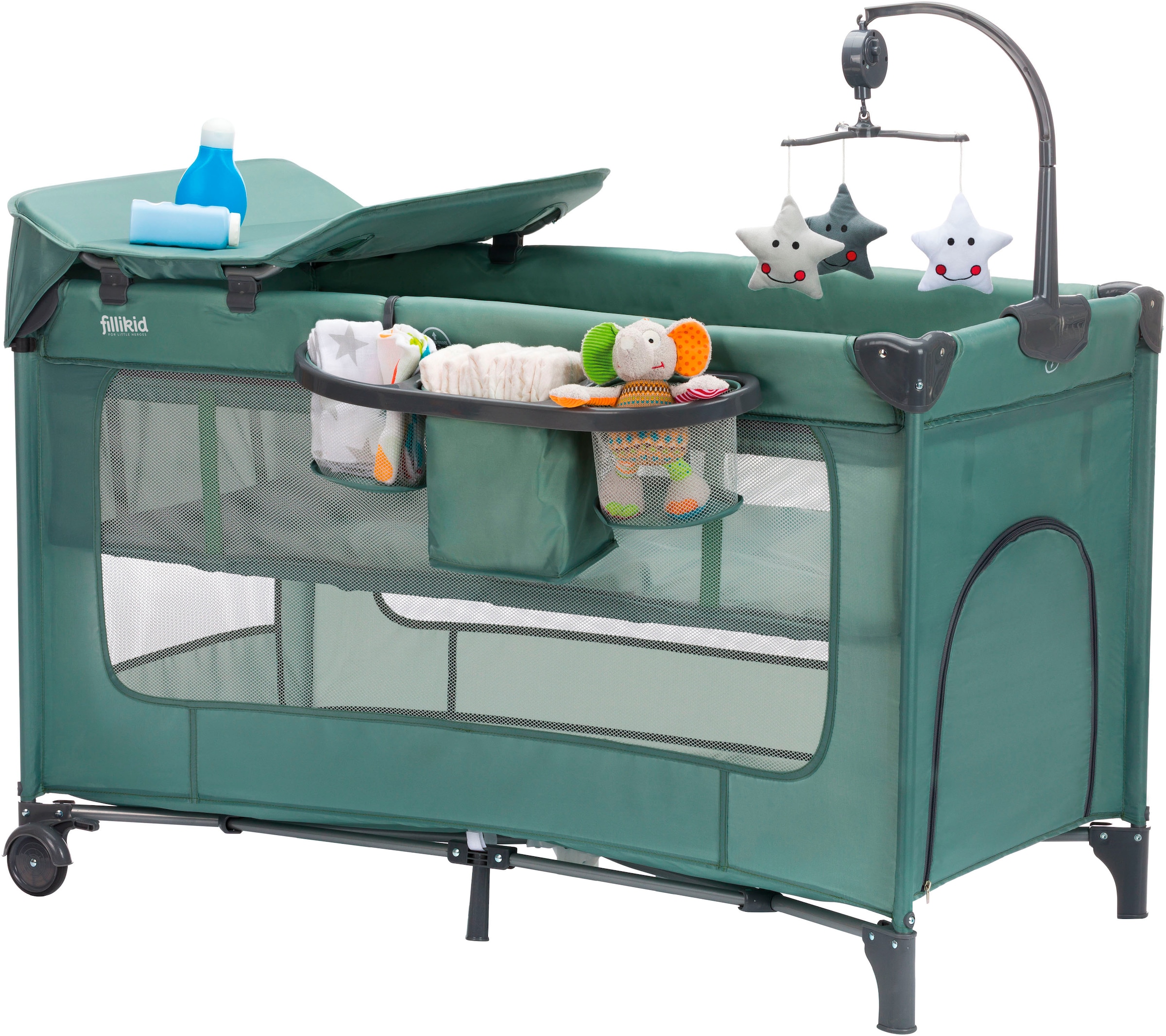 Fillikid Baby-Reisebett »Capri«, mit 2 Rollen; Inkl. Transporttasche