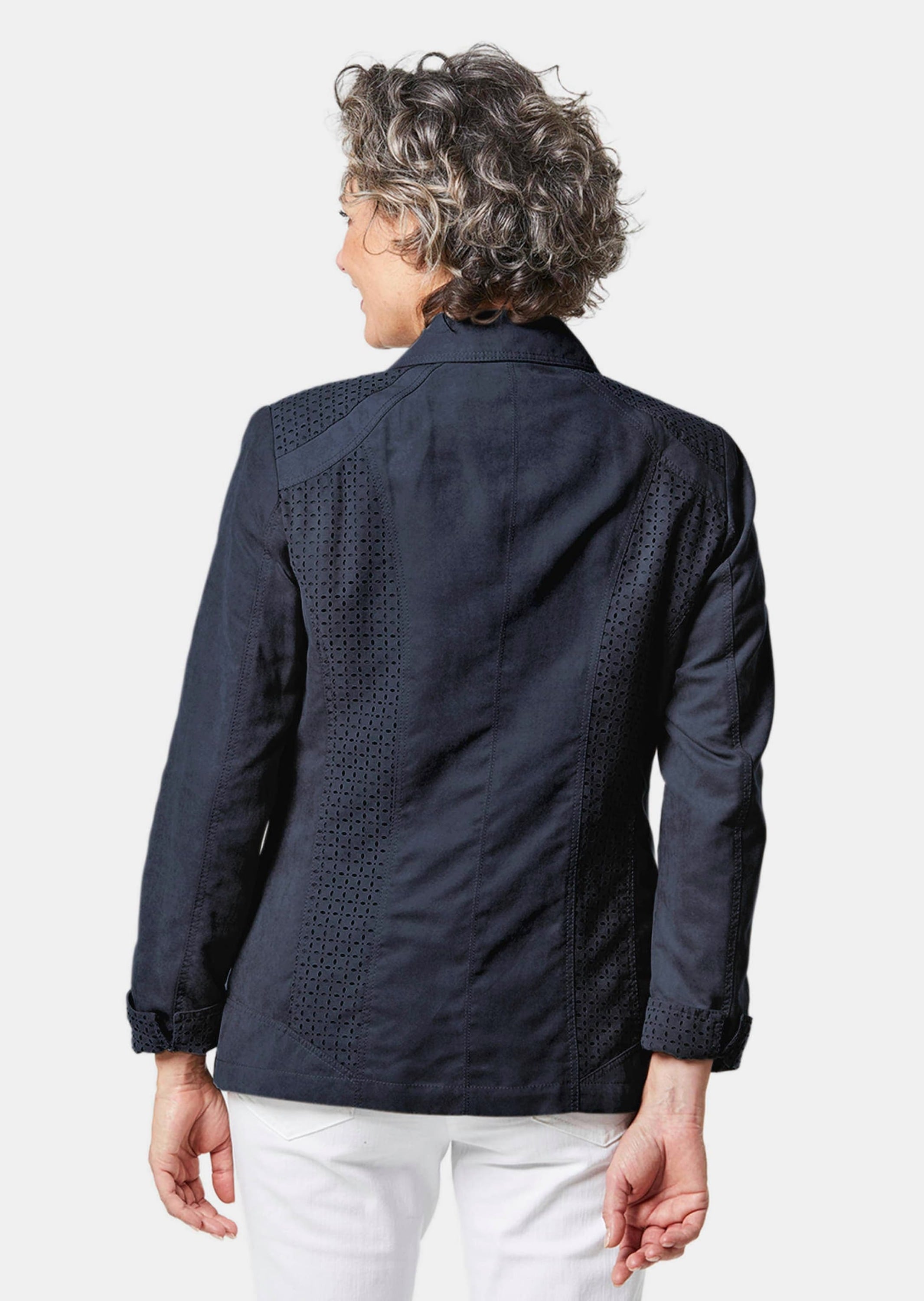GOLDNER Jackenblazer »Blazer in Velourslederoptik Velourslederimitat-Blazer mit Perforierung«