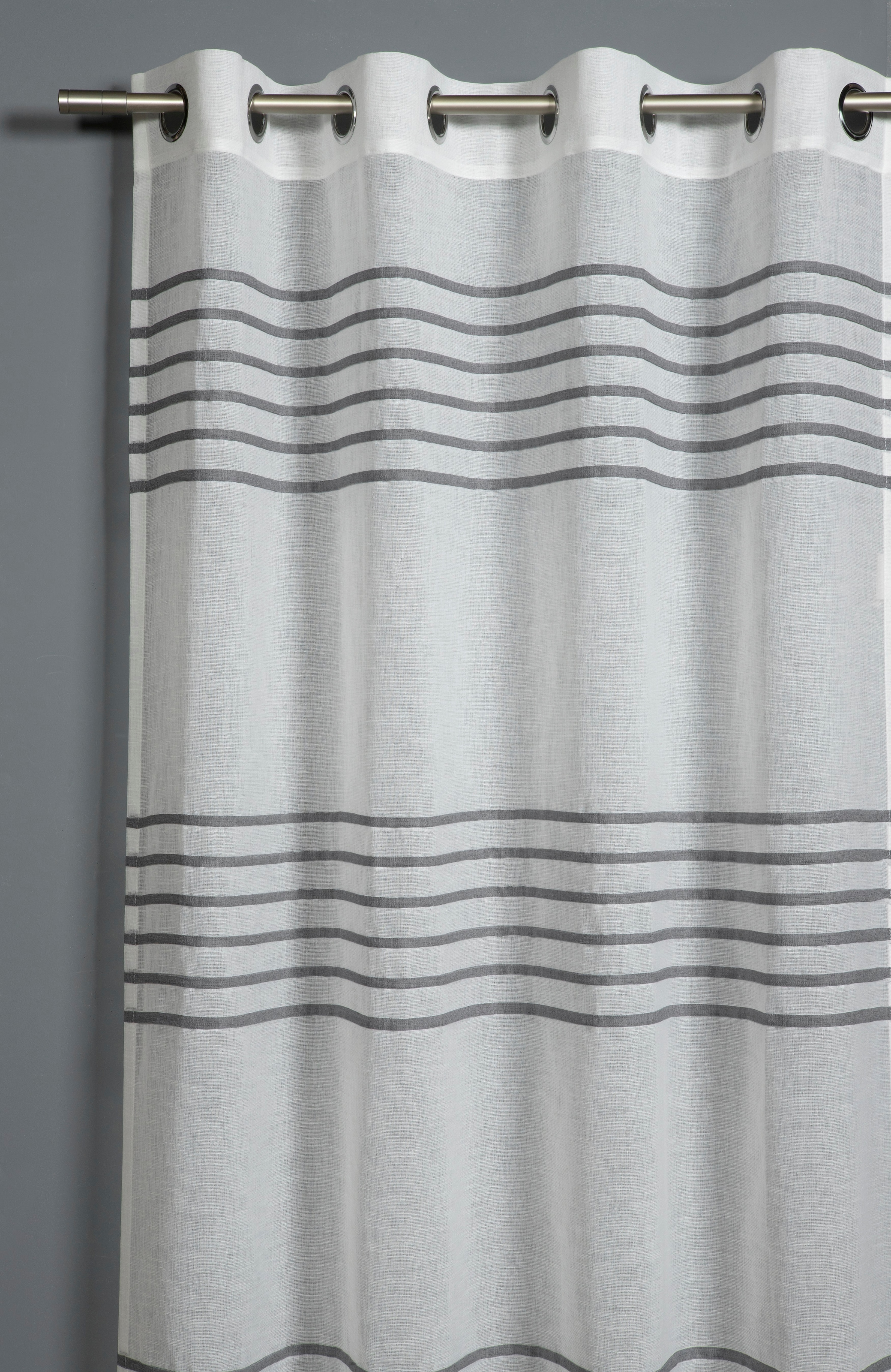 GARDINIA Gardine »Schal mit Ösen Etamine 3-D Streifen«, (1 St.), transparent, Polyester, Stoff: Etamine